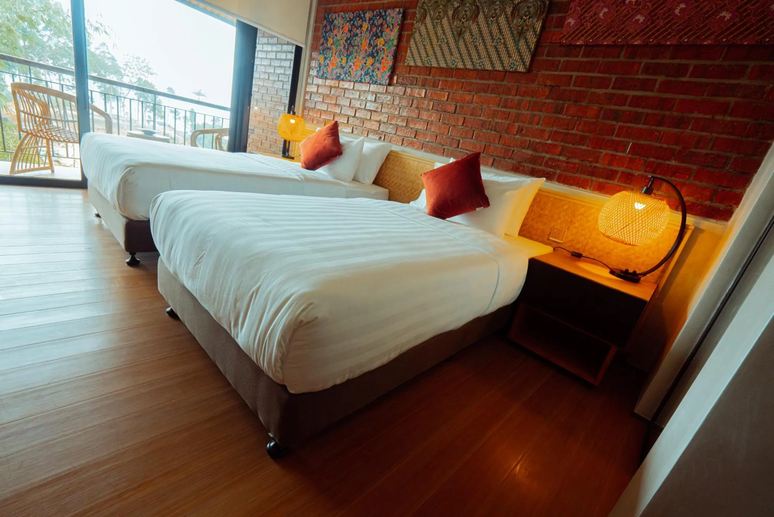 Bed in Vanavasa Resort