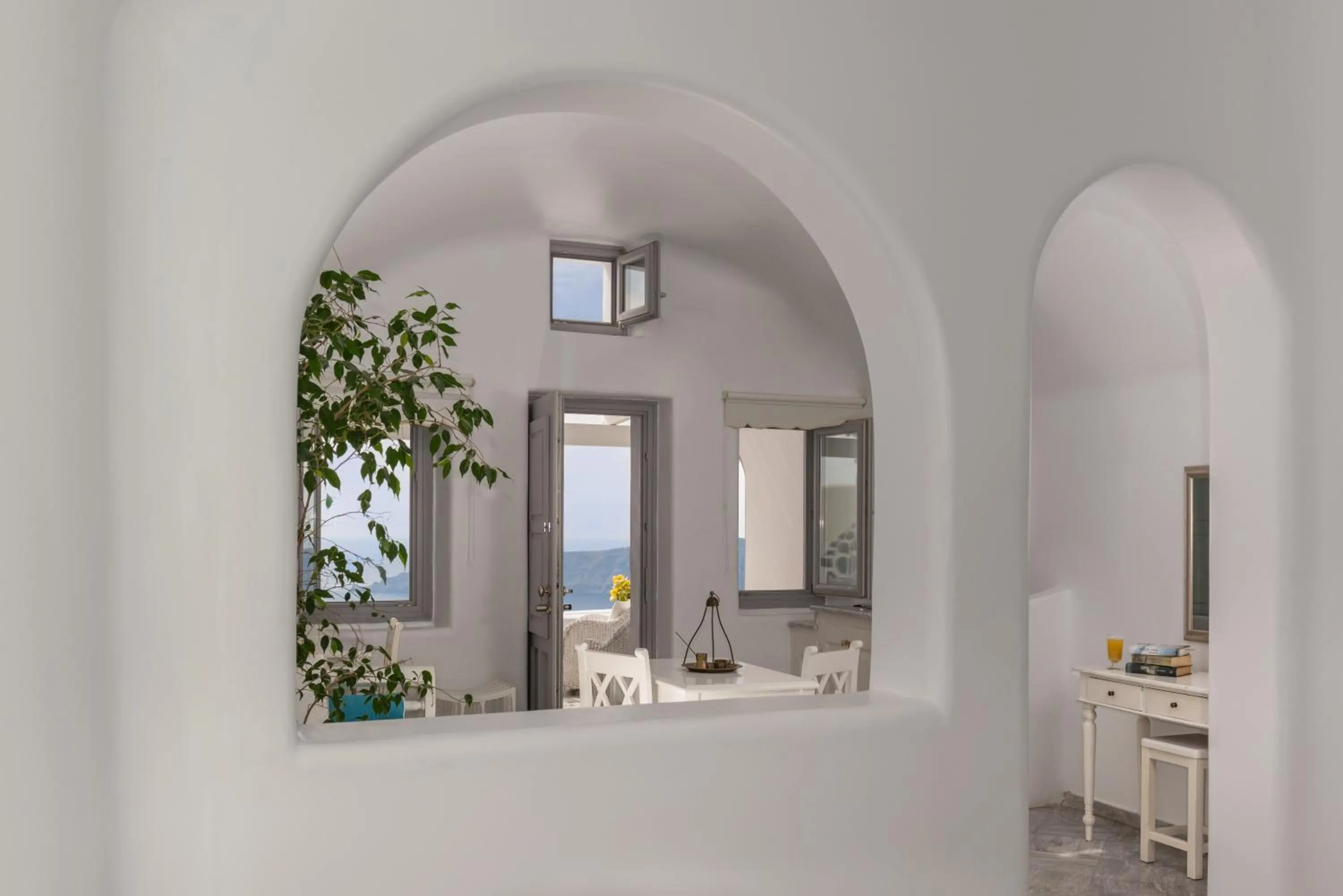 Seating area in Iliovasilema Suites