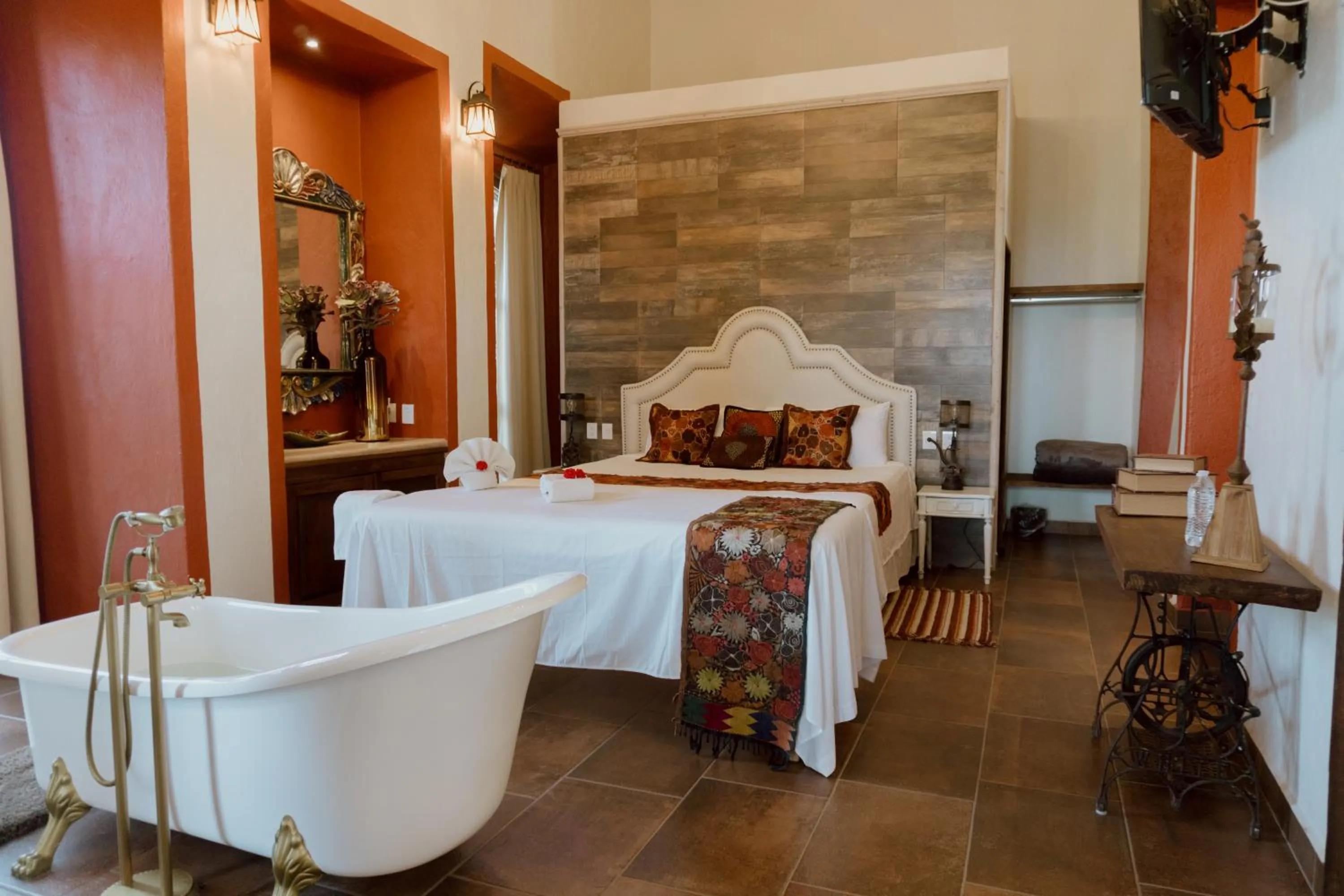 Bed in Hacienda San Nicolas de las Fuentes