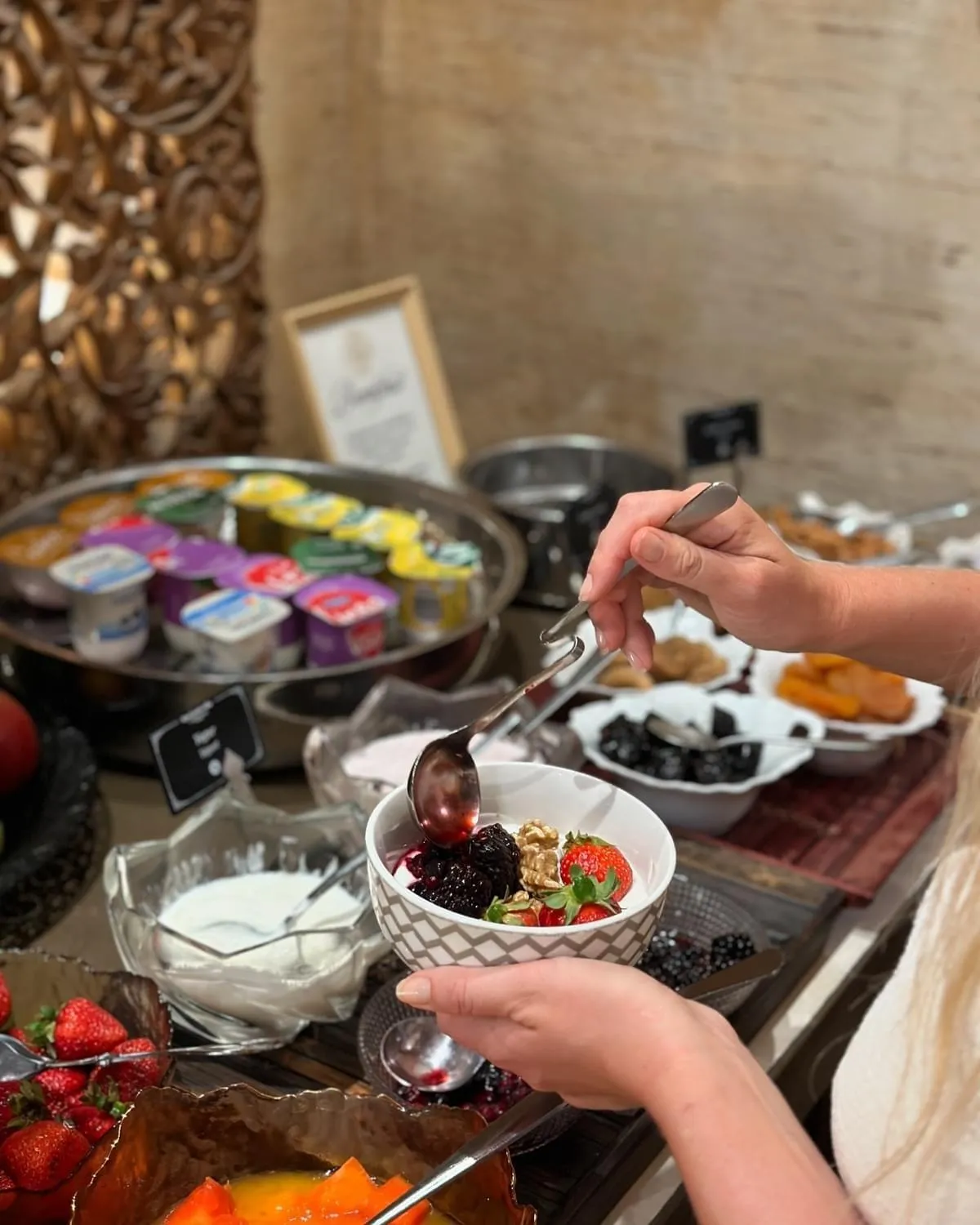 Buffet breakfast in Royal Garden Villas, Luxury Hotel