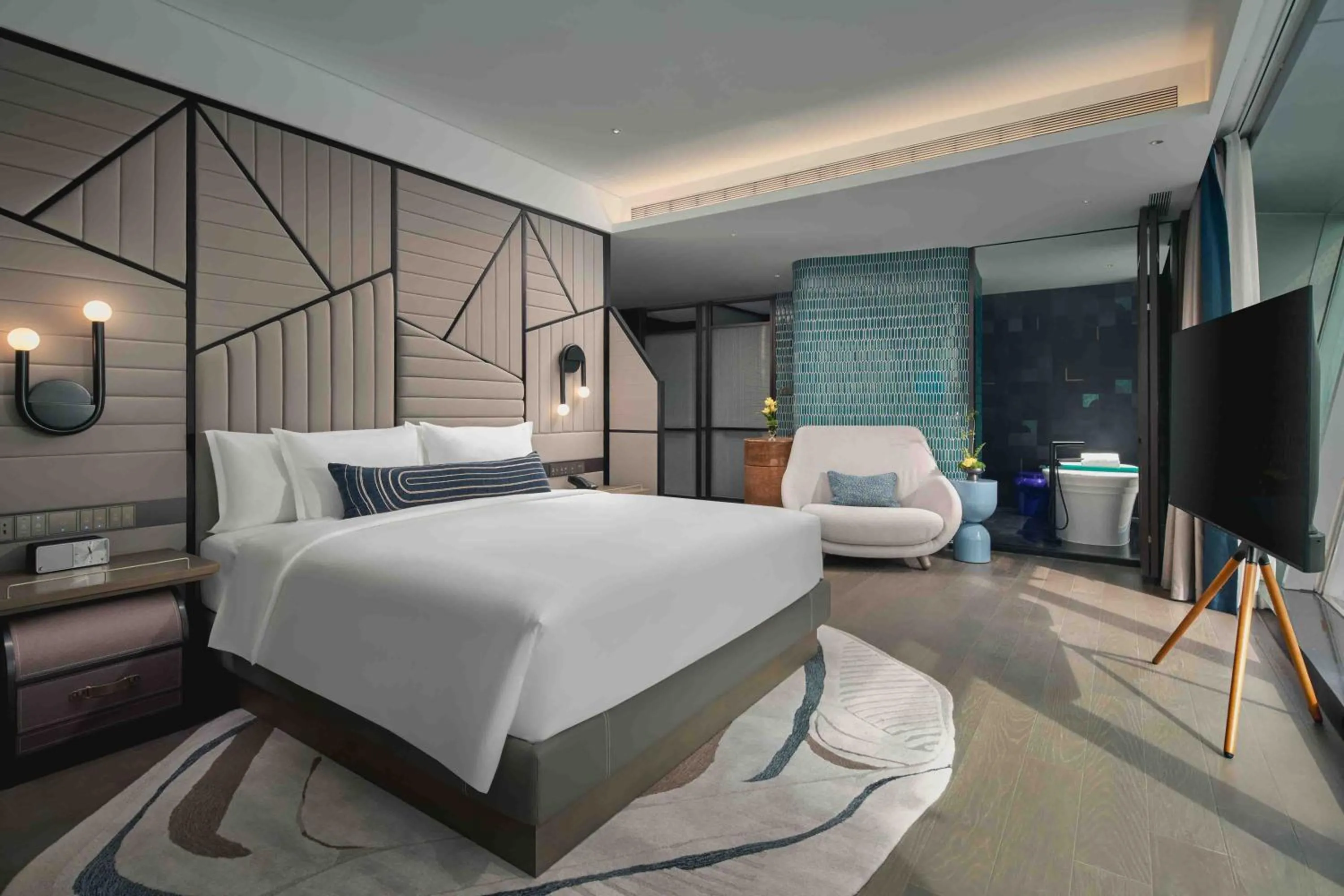Bed in Hotel Indigo Ningbo Riverside by IHG