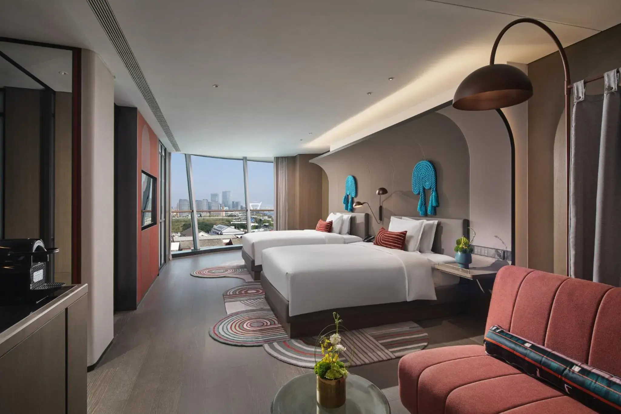 Premium Double Room with Two Double Beds and City View in Hotel Indigo Ningbo Riverside by IHG Premium Double Room with Two Double Beds and City View in Hotel Indigo Ningbo Riverside by IHG