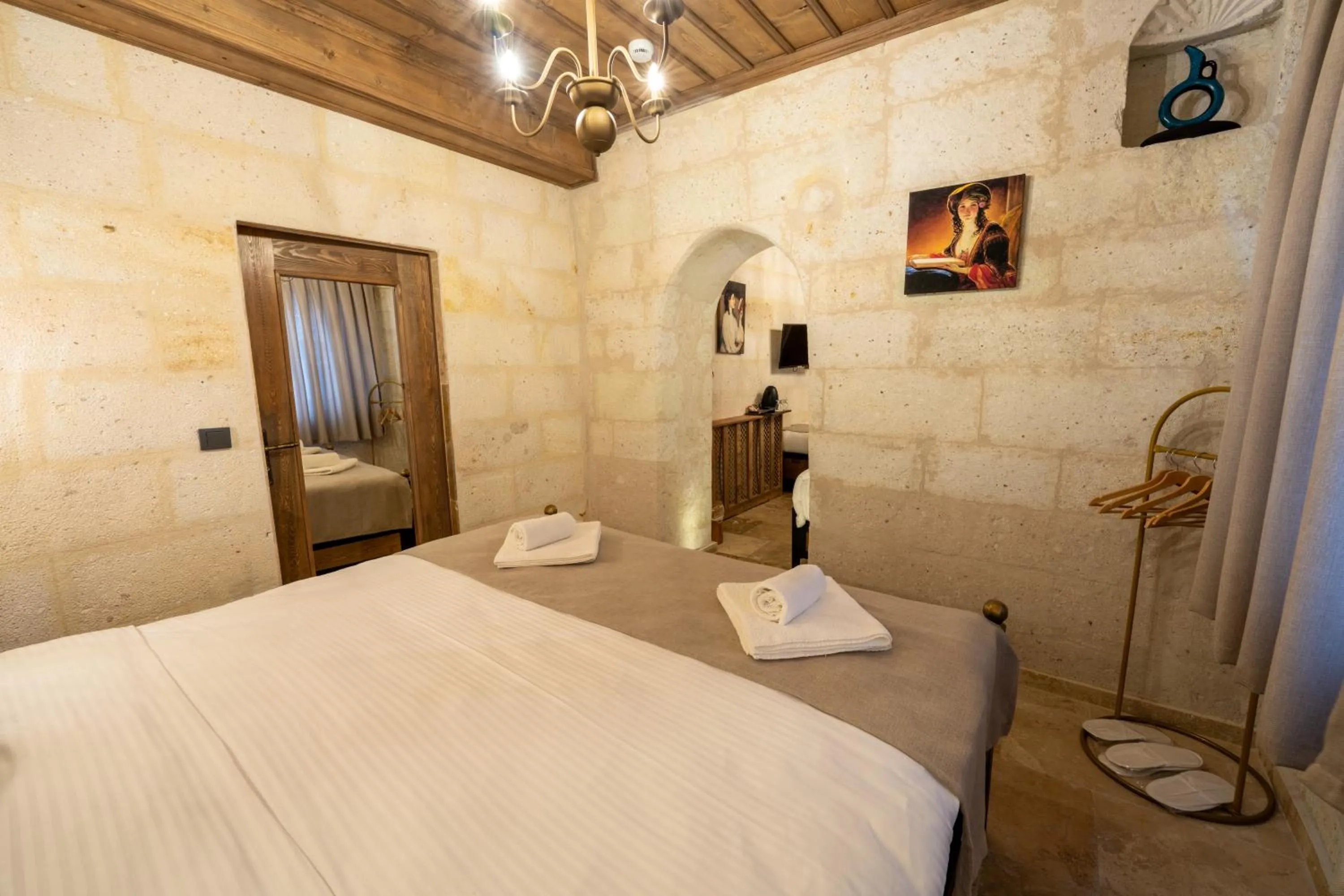 Bed in Library Cave House