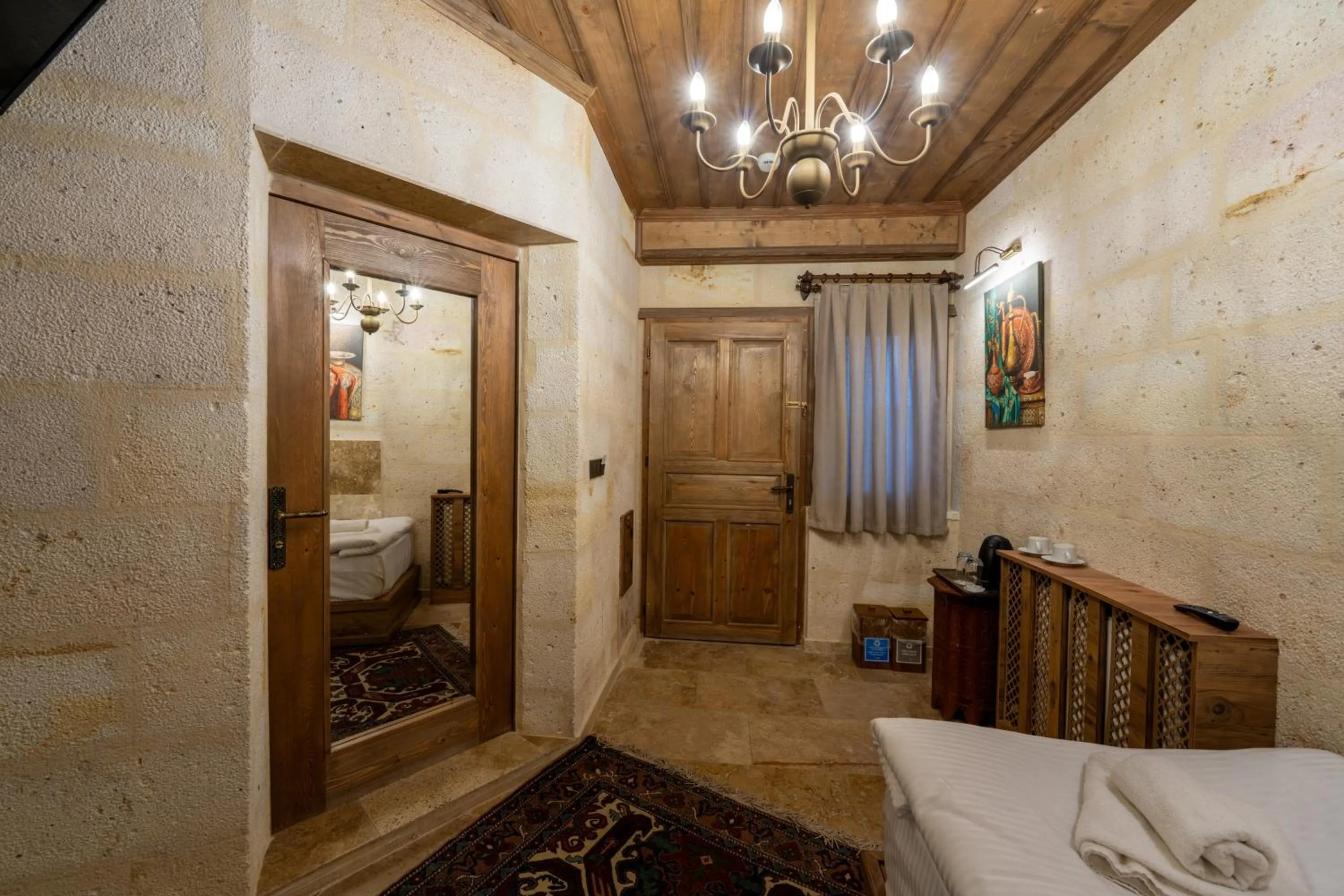 Bed in Library Cave House