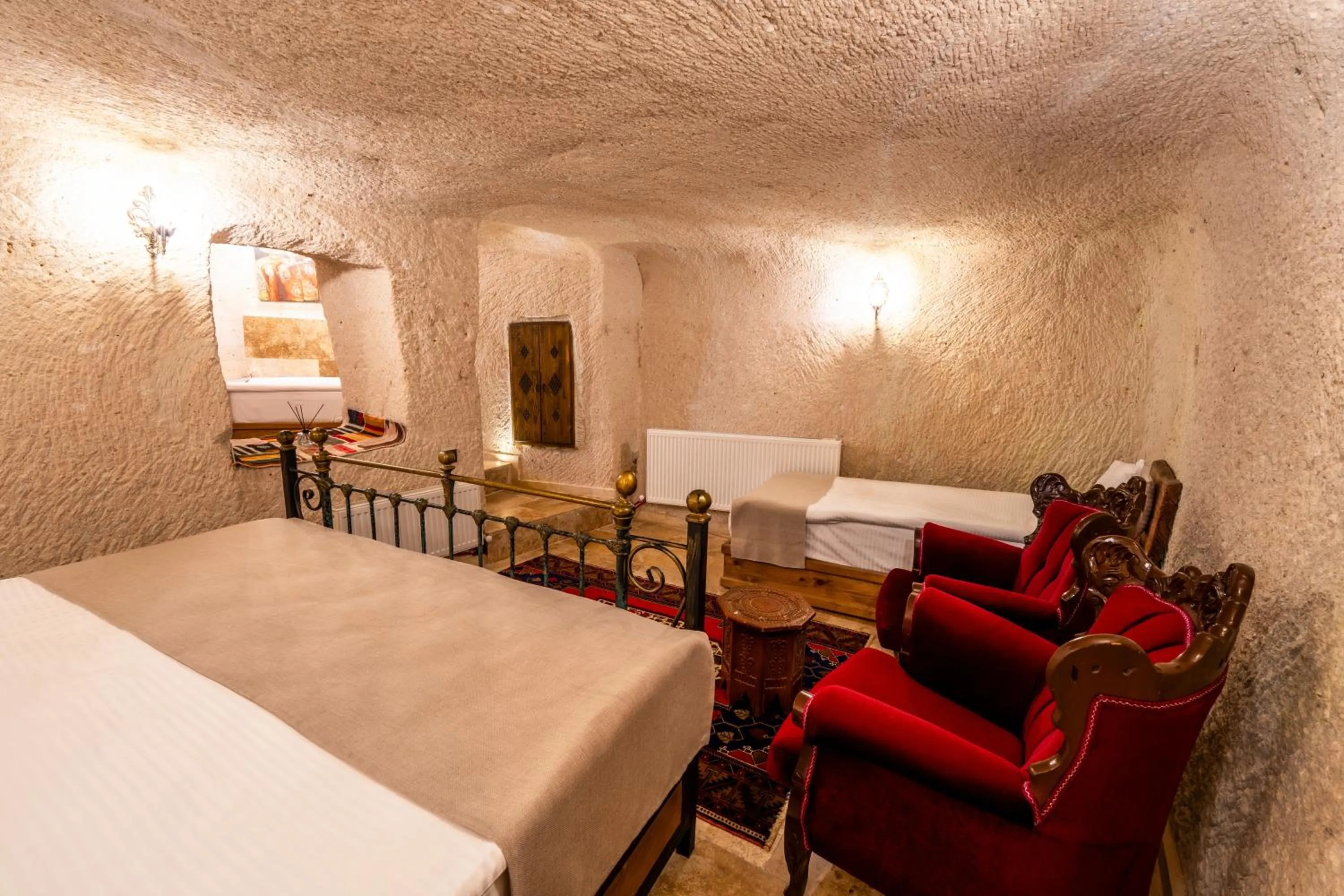 Bed in Library Cave House