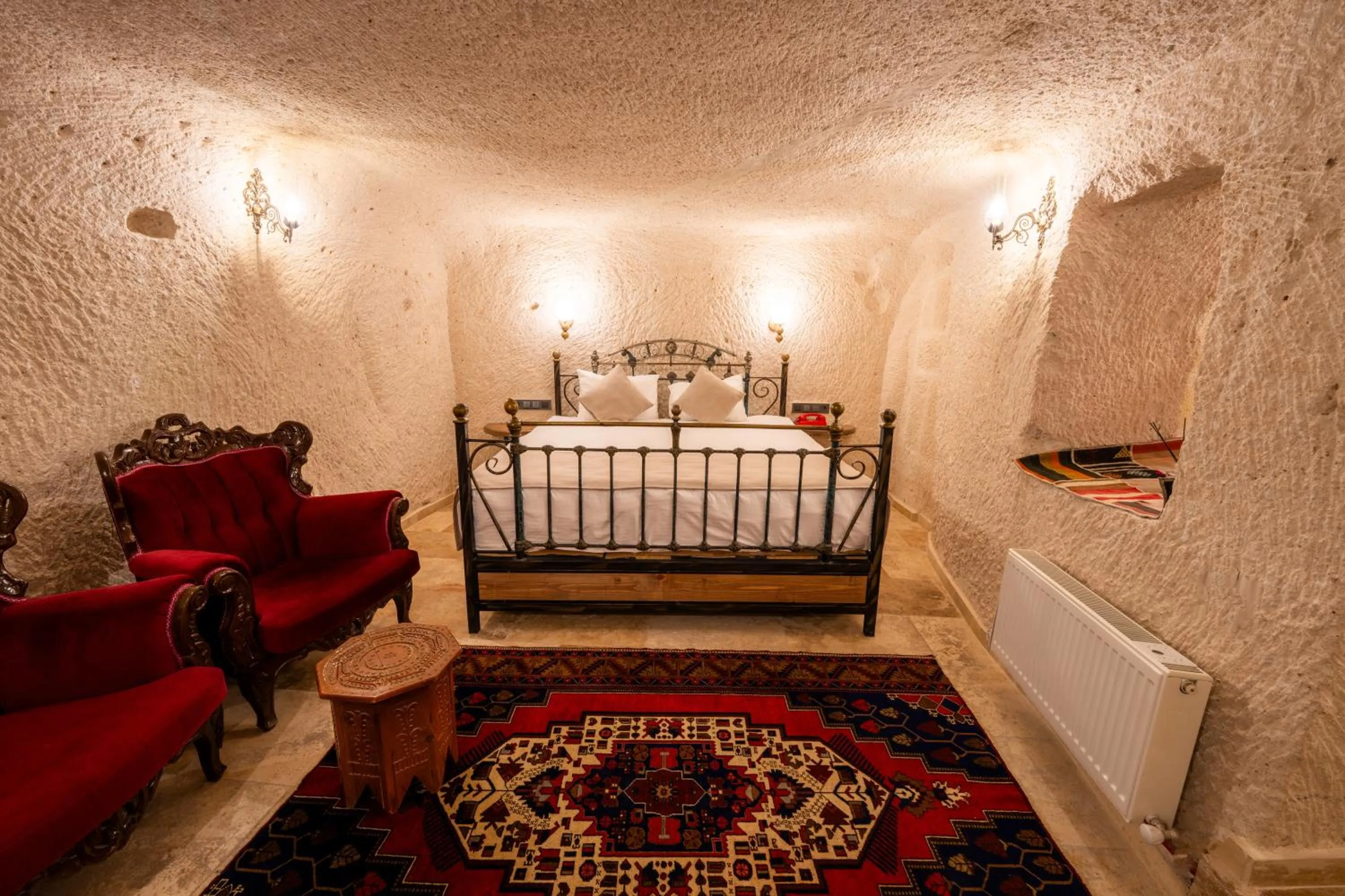 Bed in Library Cave House