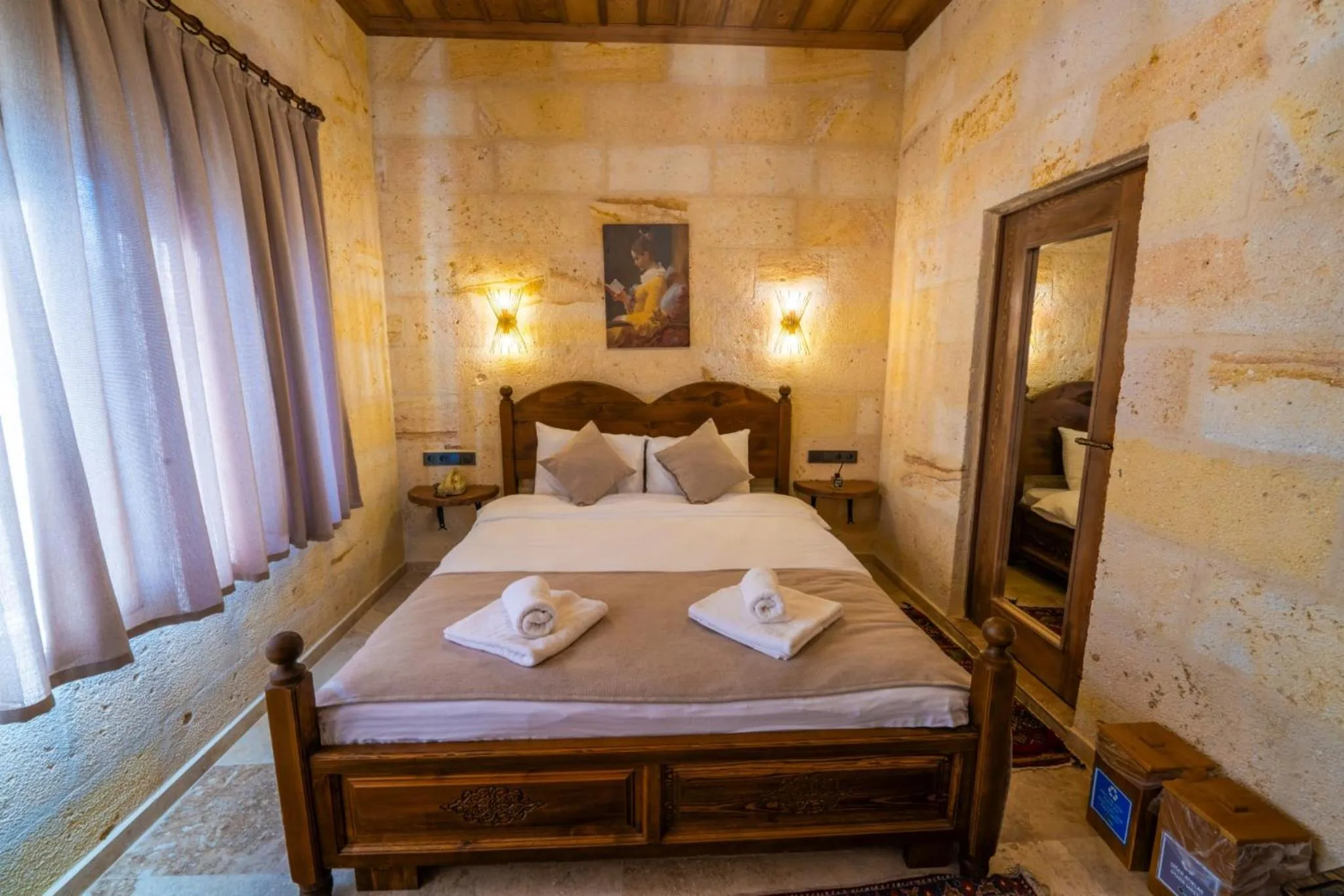 Bed in Library Cave House