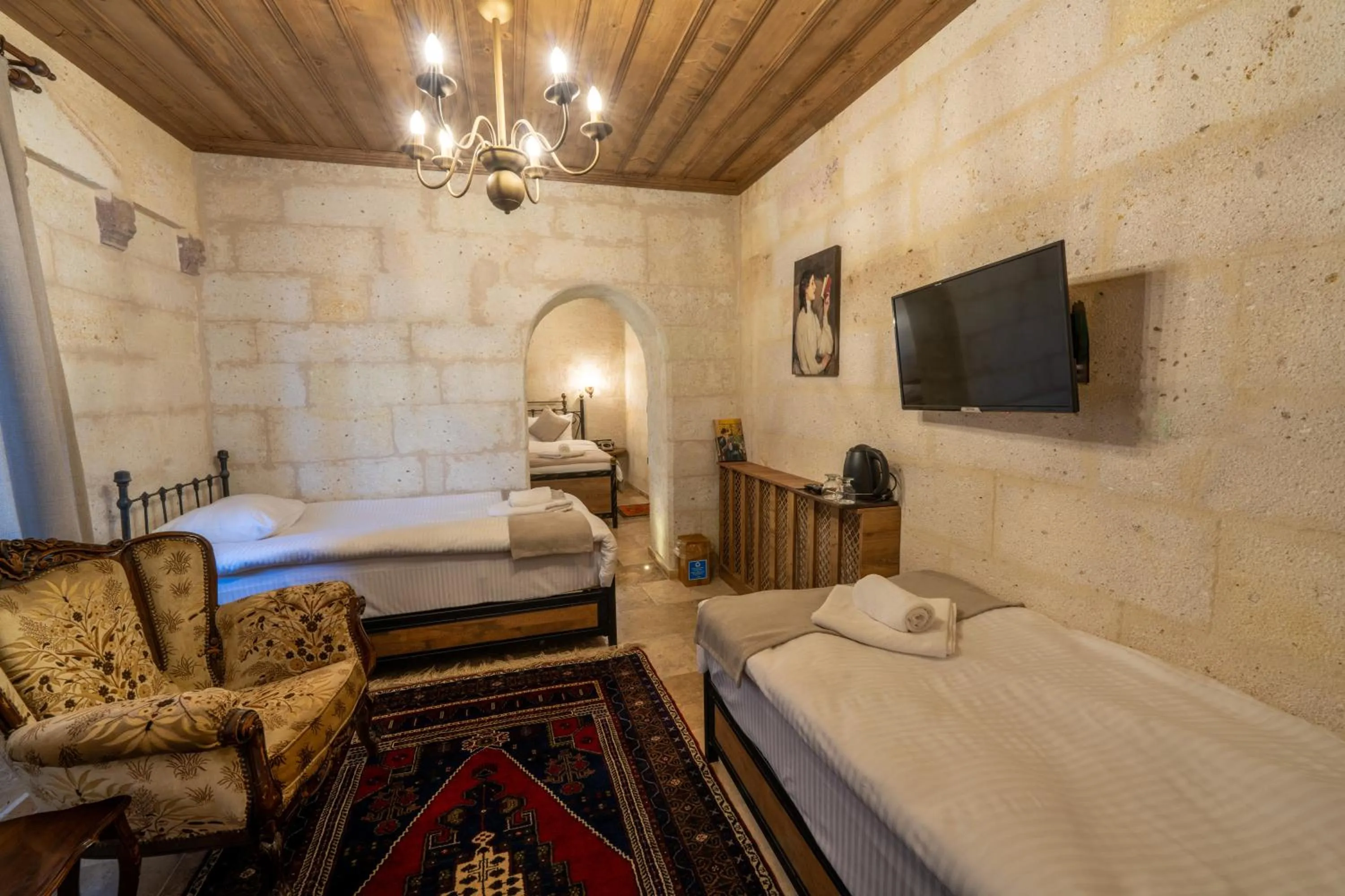 Bed in Library Cave House