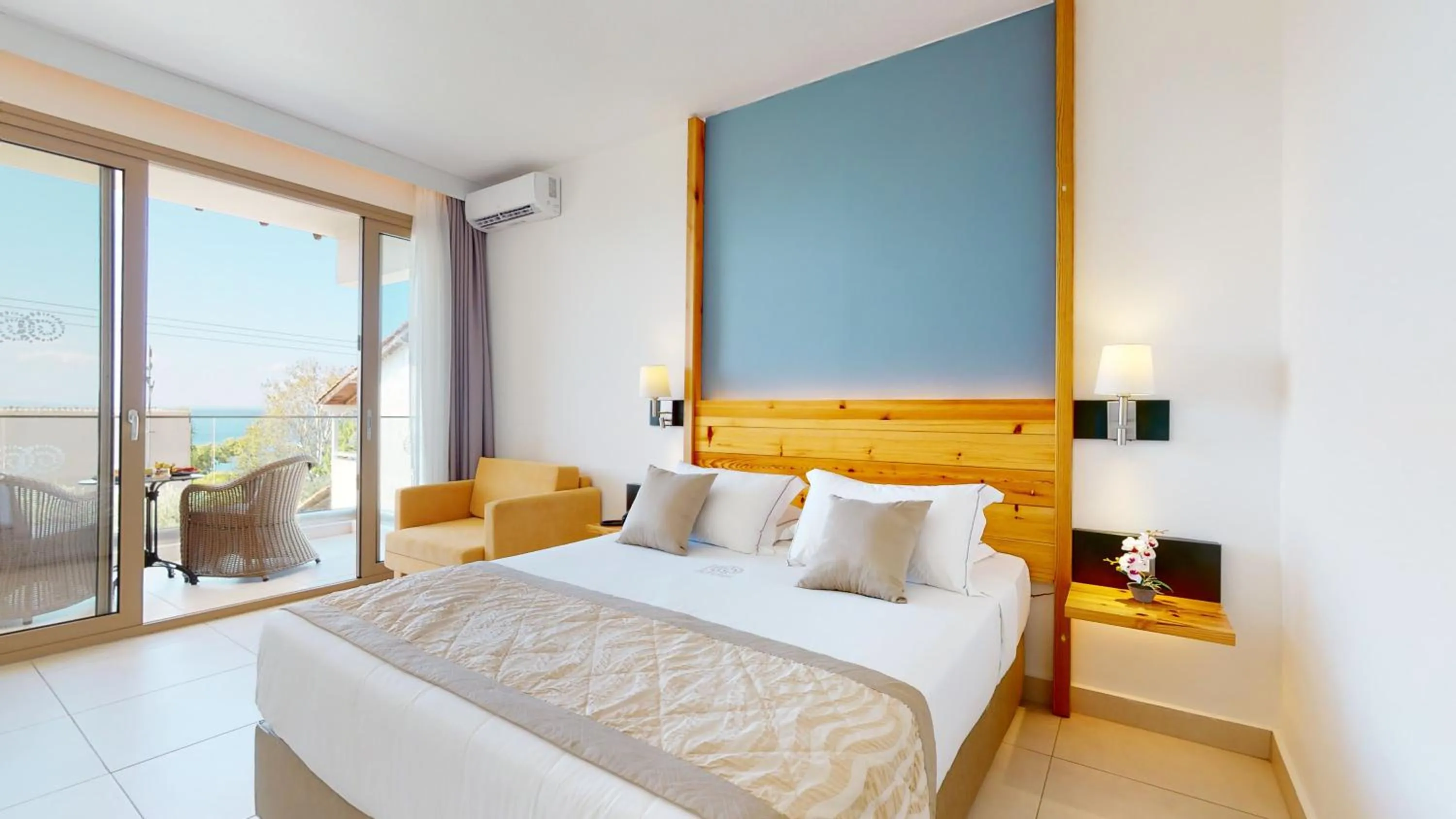 Bedroom, Bed in Acrotel Elea Beach