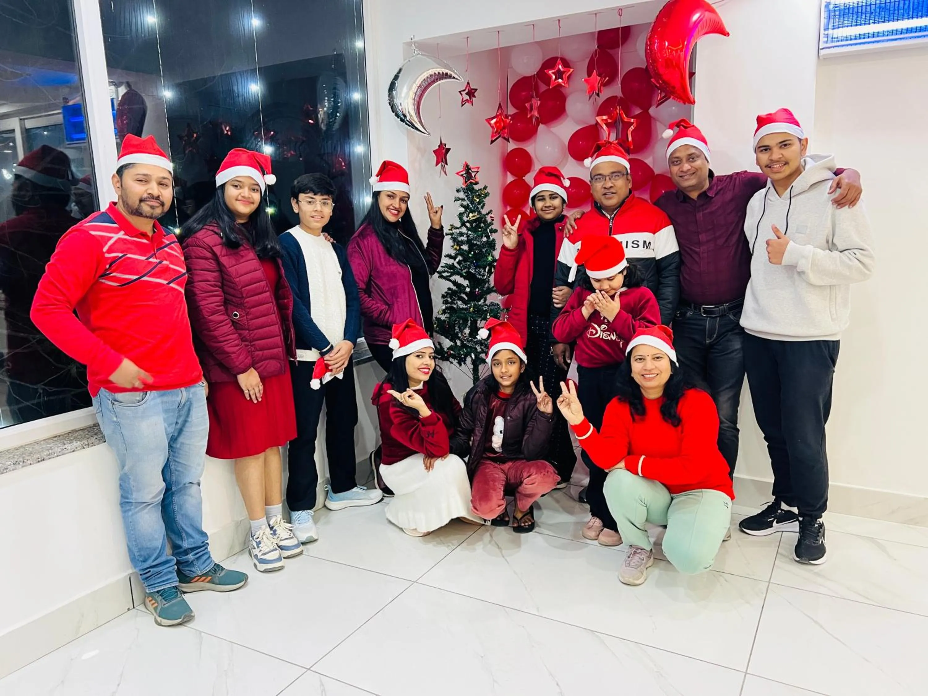 group of guests in The Shalam Resort श्रीकृष्ण शरणं मम