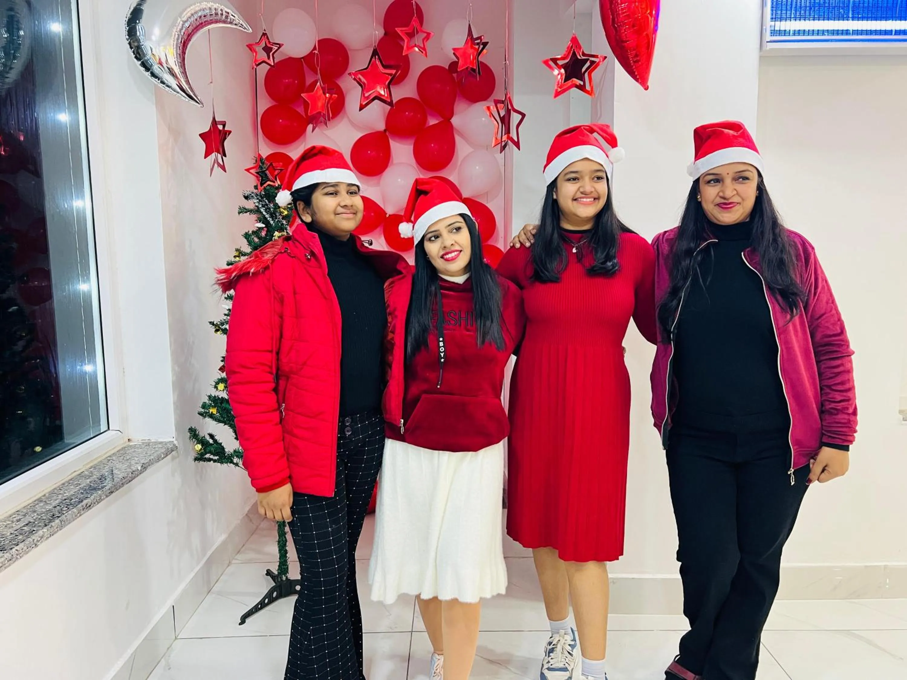 group of guests in The Shalam Resort श्रीकृष्ण शरणं मम