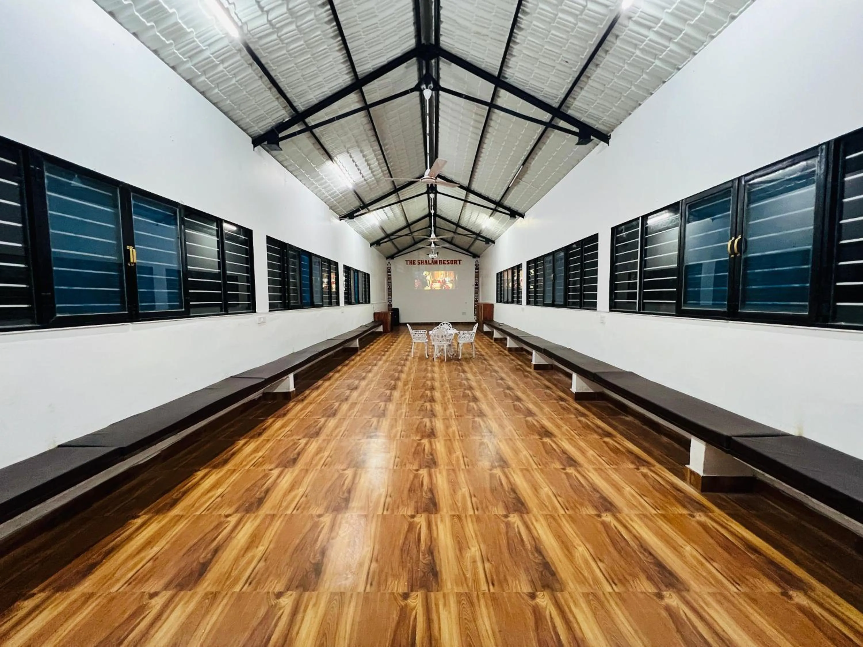 Communal lounge/ TV room in The Shalam Resort श्रीकृष्ण शरणं मम