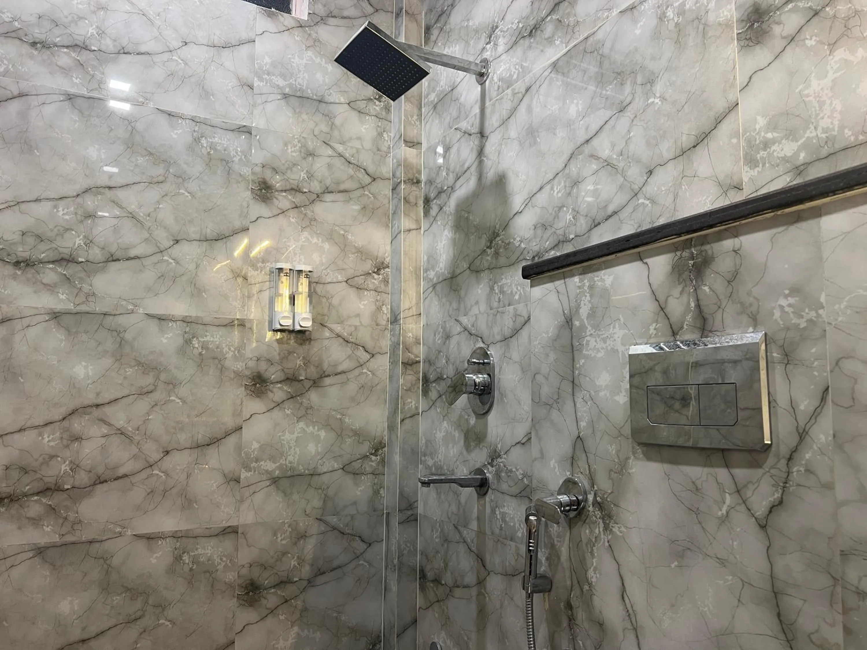 Bathroom in The Shalam Resort श्रीकृष्ण शरणं मम