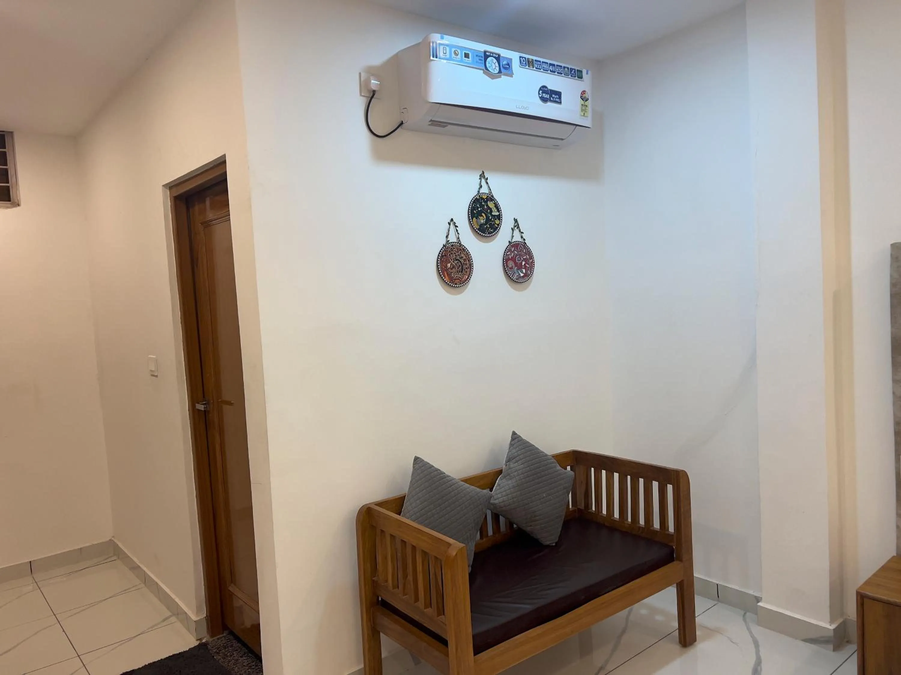 Seating area in The Shalam Resort श्रीकृष्ण शरणं मम