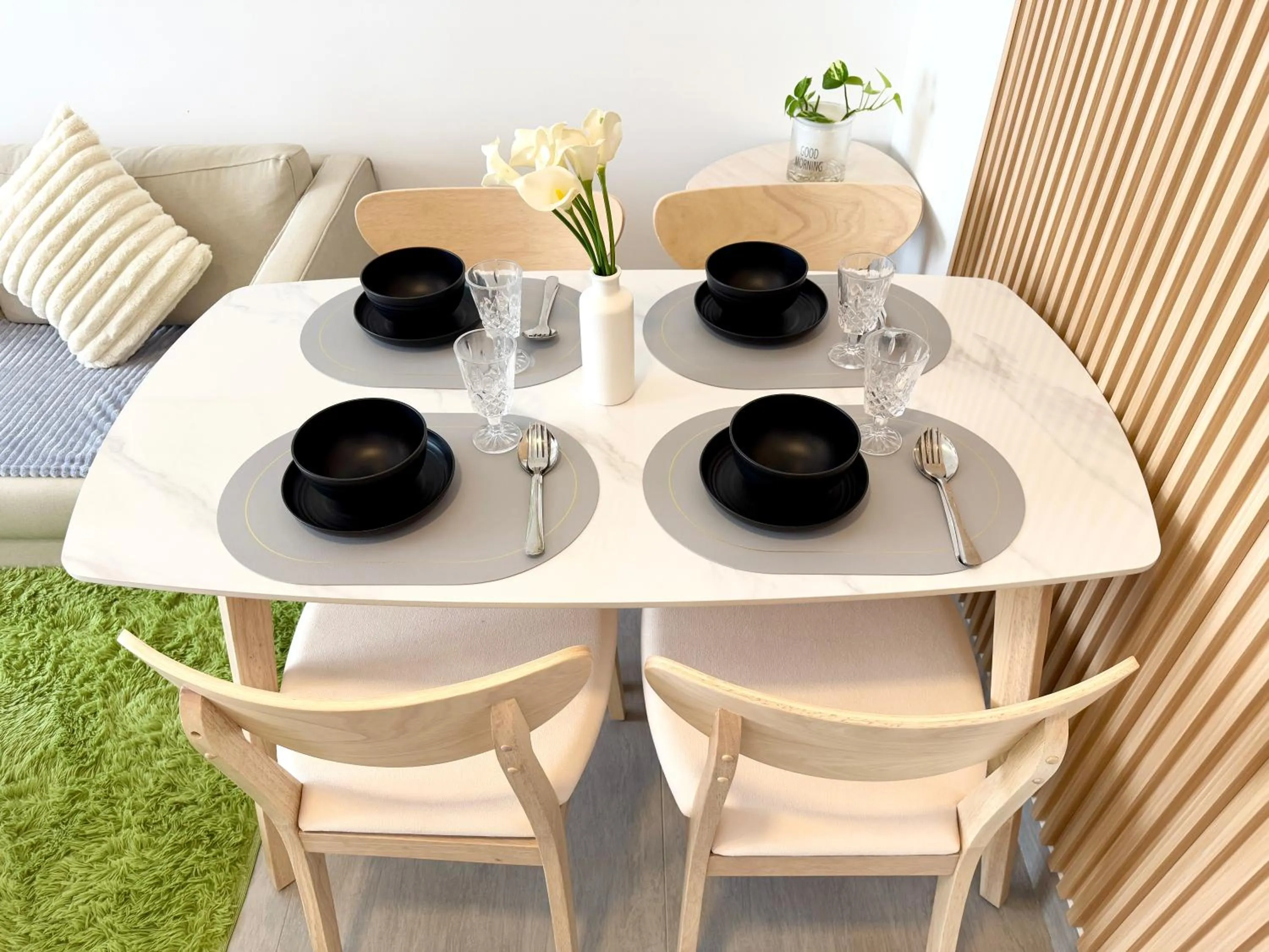 Dining area in Sunsuria Forum SOHO & Residence Suites Setia Alam by MOKA