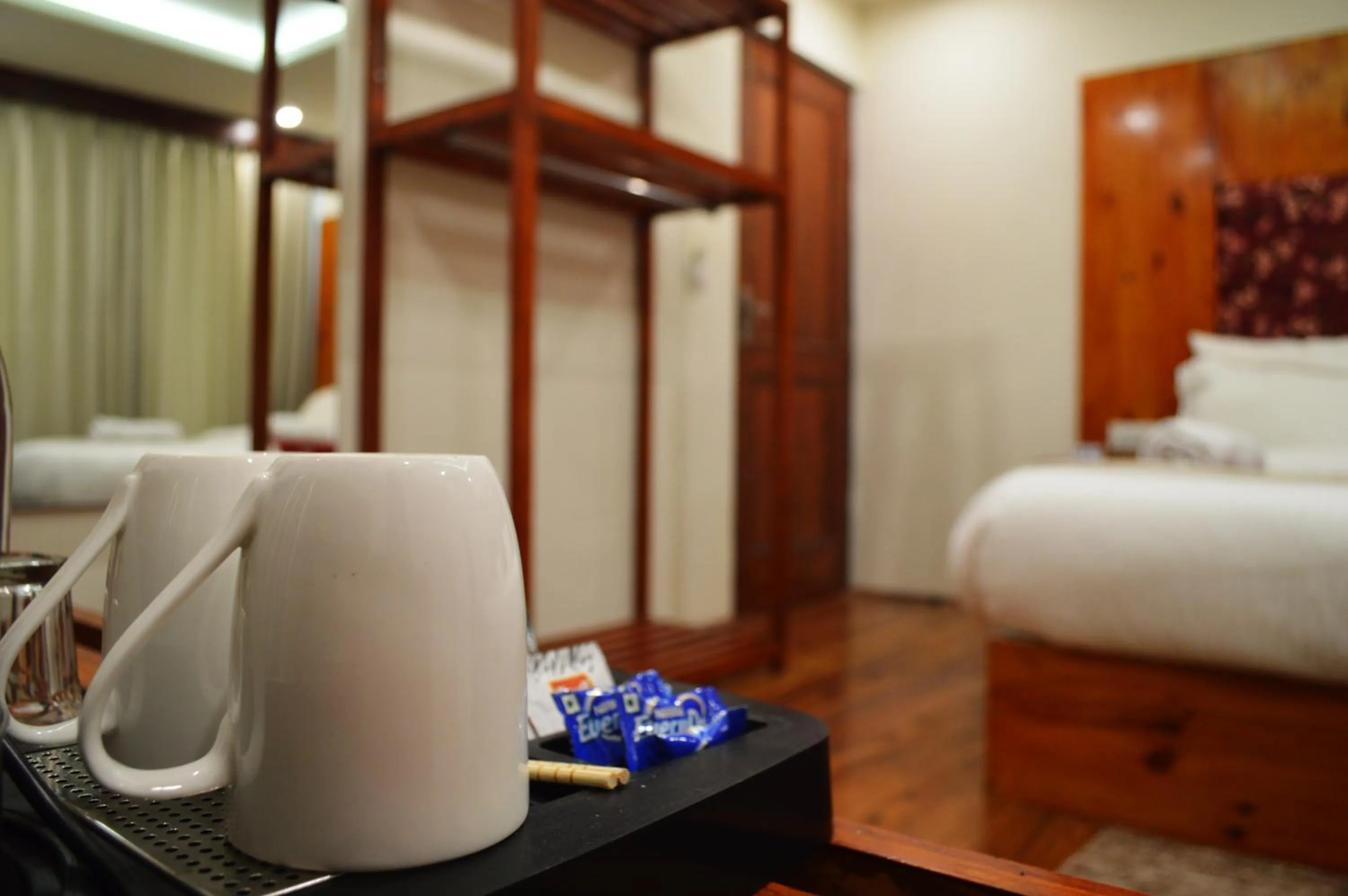 Coffee/tea facilities, Bed in Sharanam by Sheosante