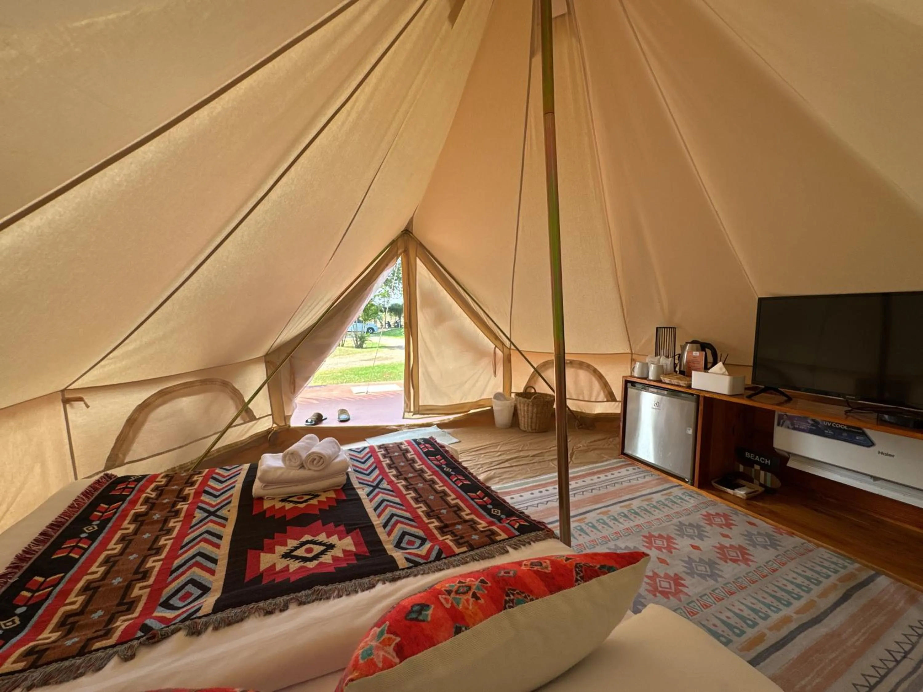 Bed in The Campster Kanchanaburi