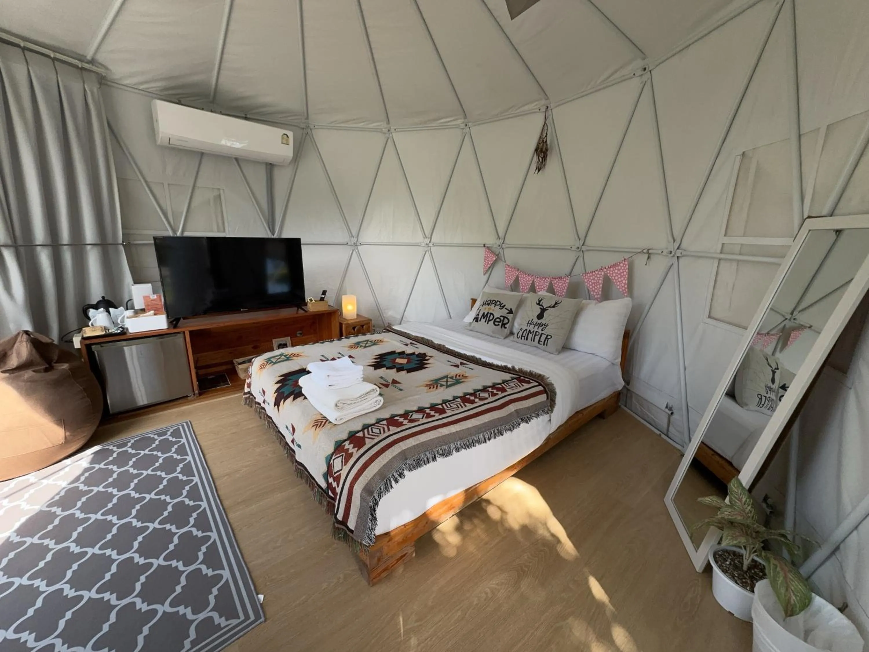 Bed in The Campster Kanchanaburi