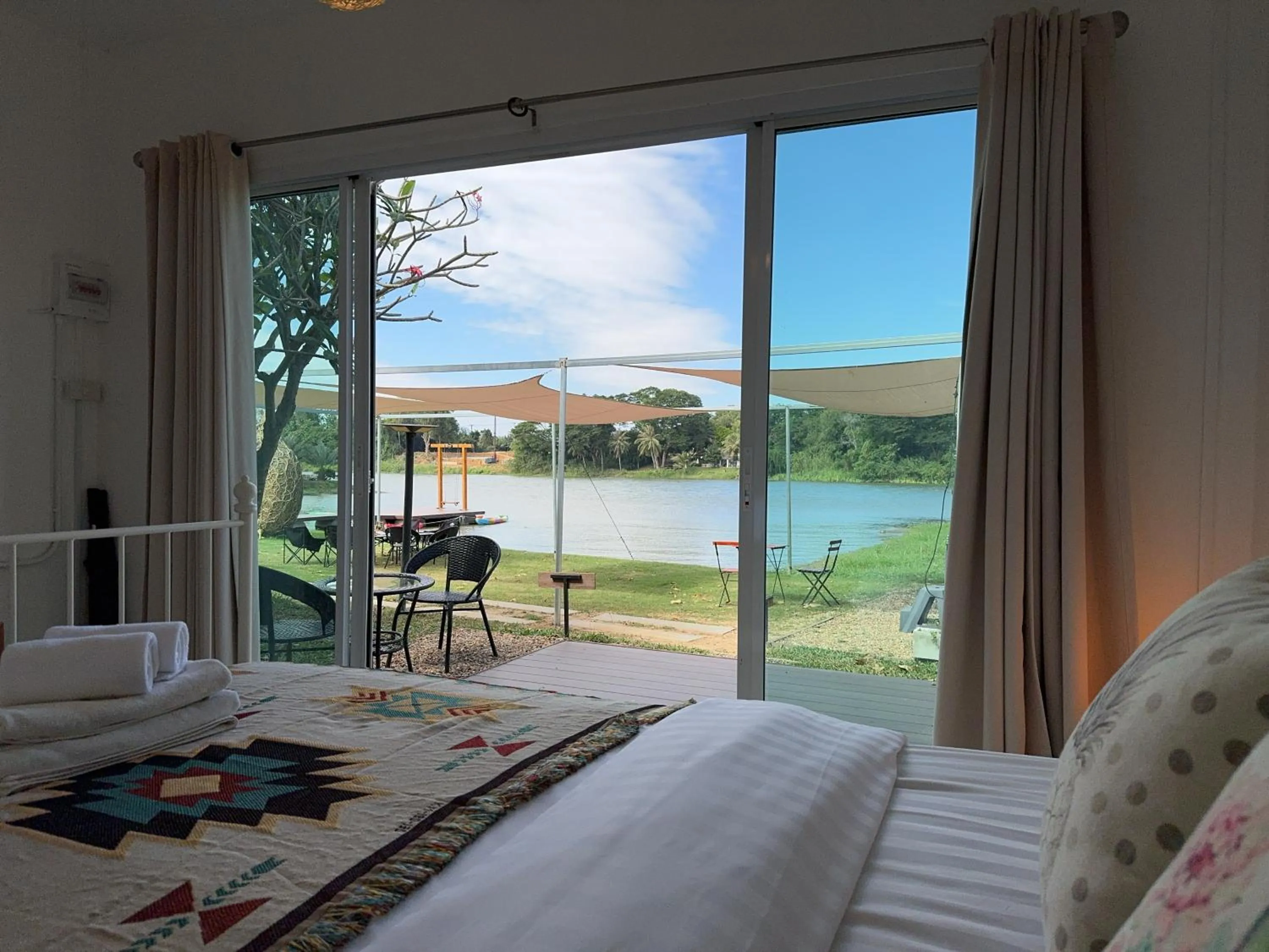 River view, Bed in The Campster Kanchanaburi