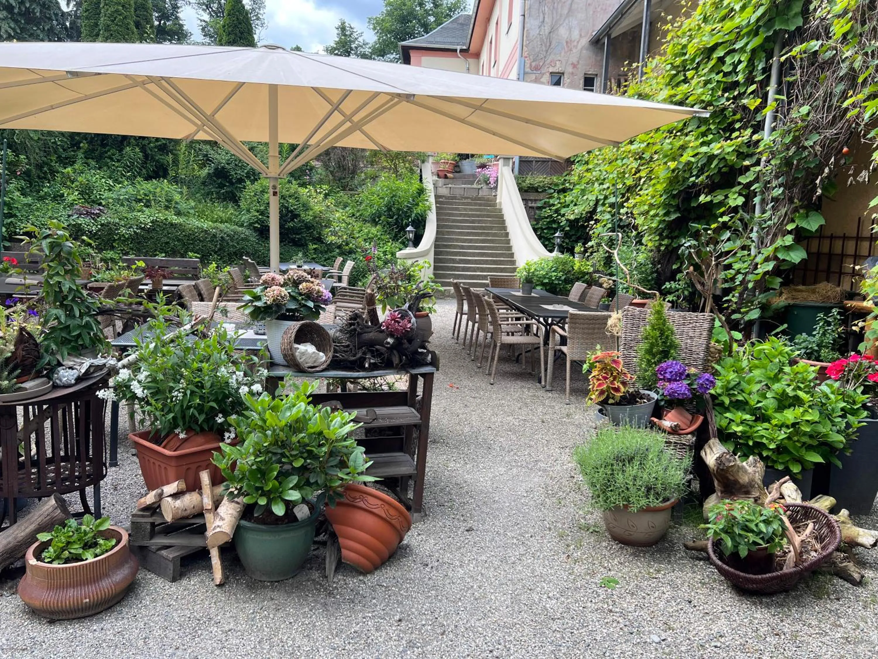 Patio in Logis Hotel Stadt Neustadt