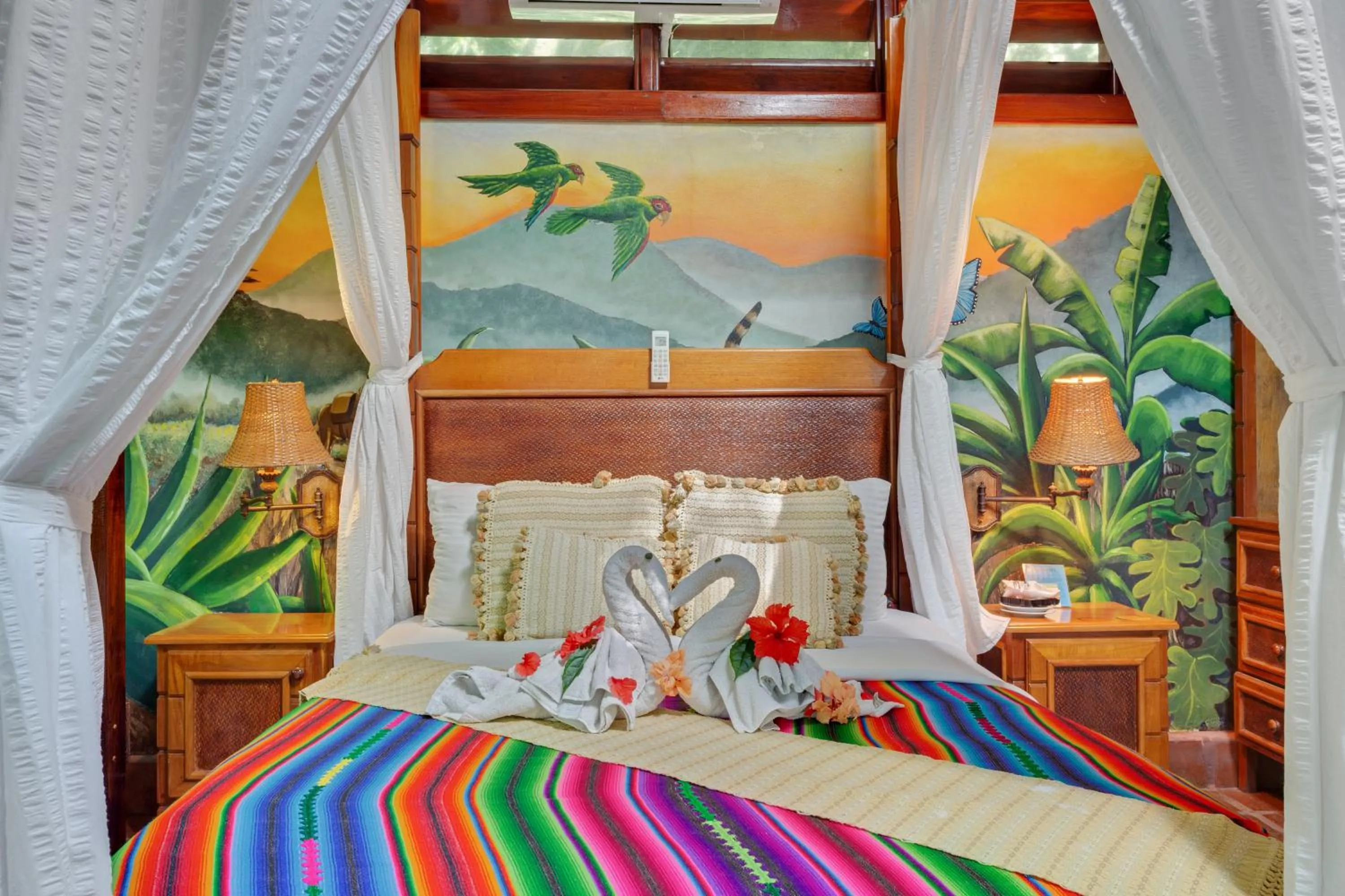 Bed in Ian Anderson Caves Branch Jungle Lodge