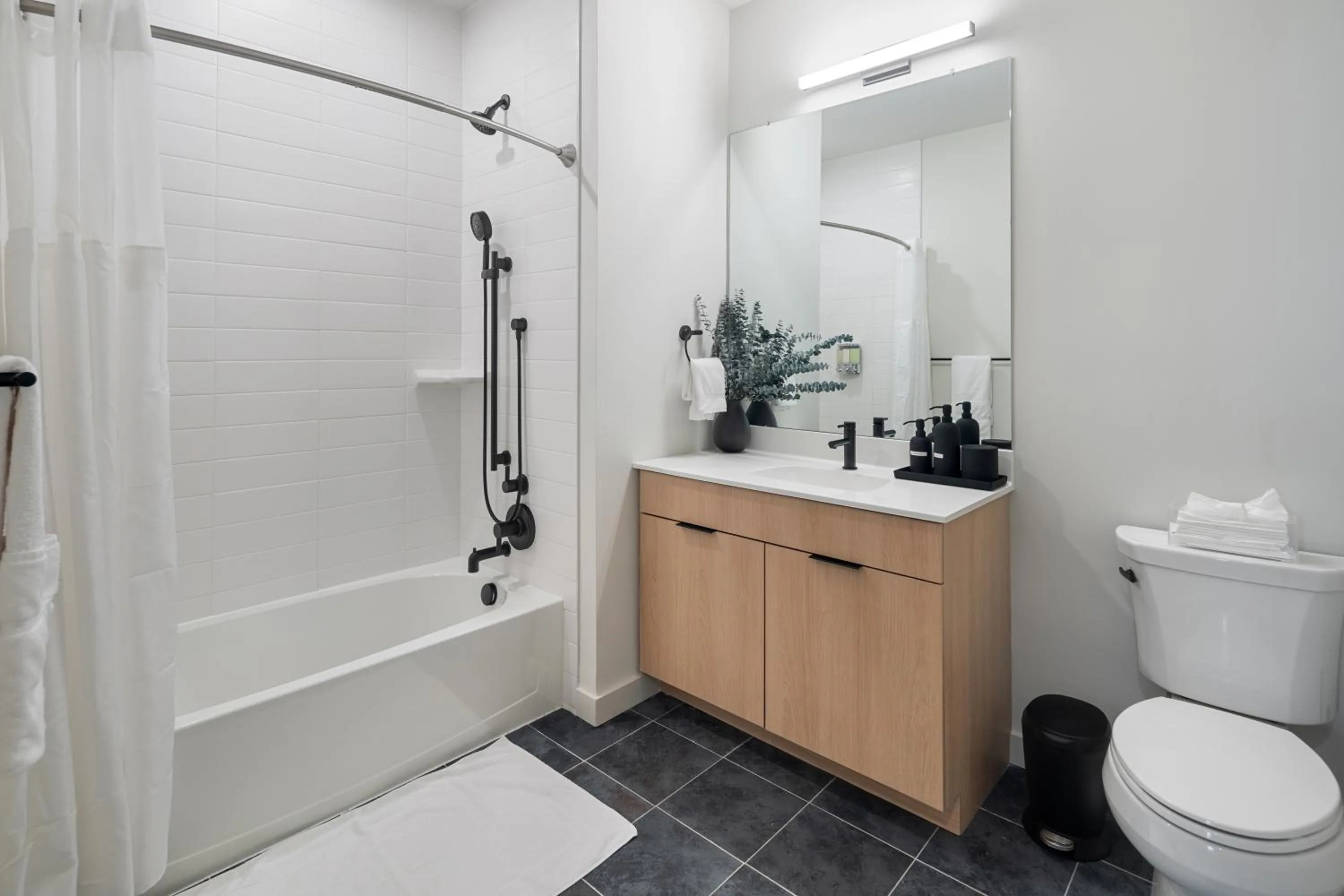 Shower in Luxury Apartments by Hyatus at The Asher