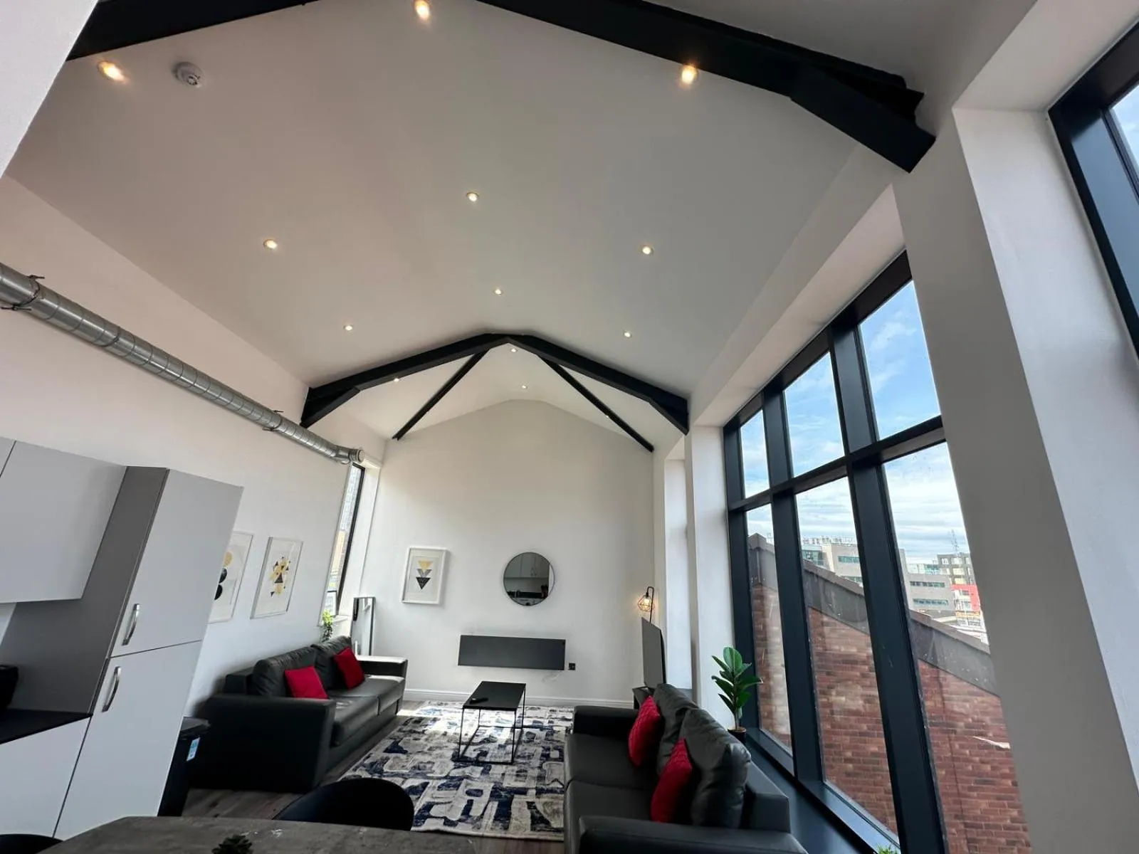 Living room in Dale Street Apartments Liverpool by Beehosting