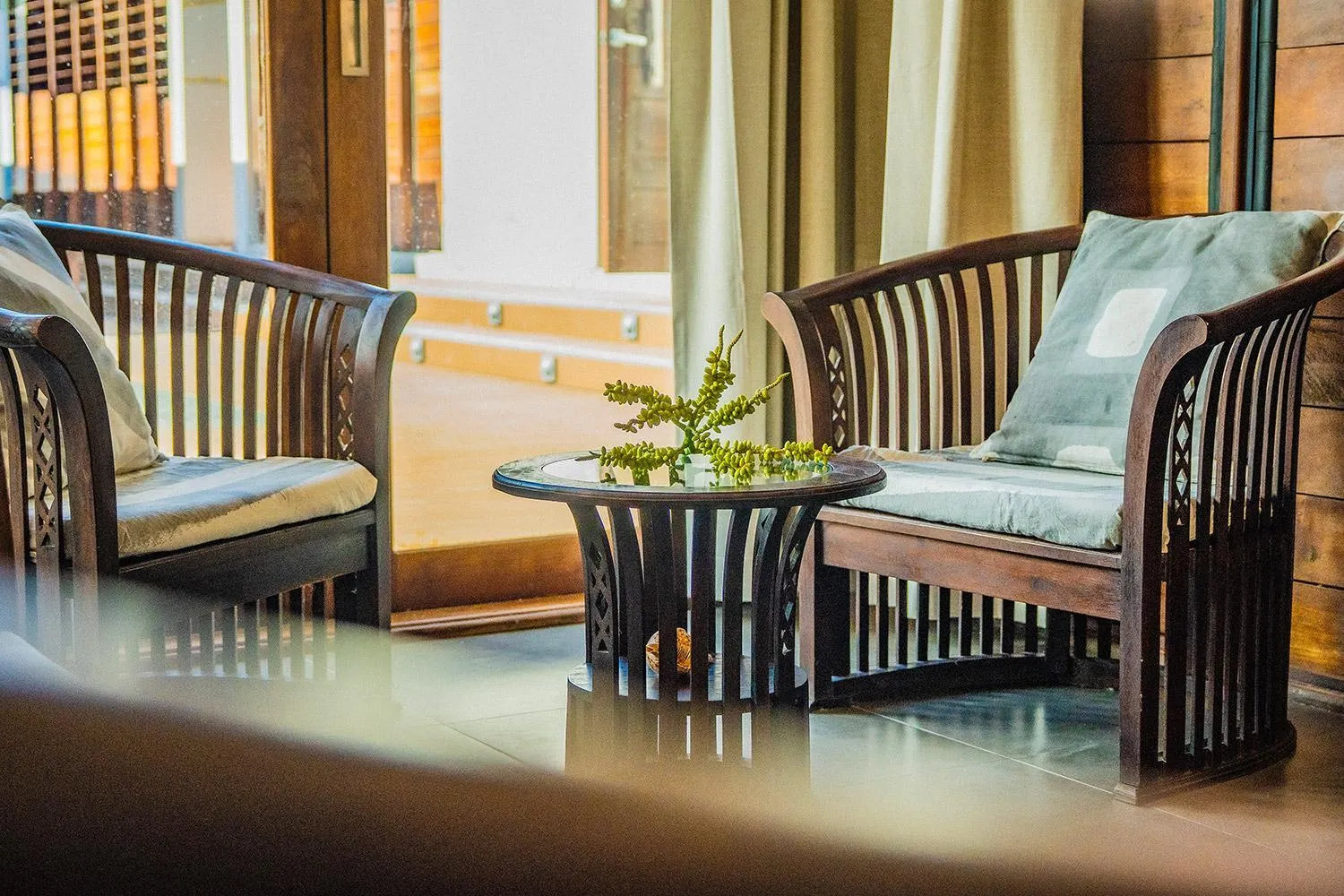 Seating area in Trees and Fishes Private Retreat