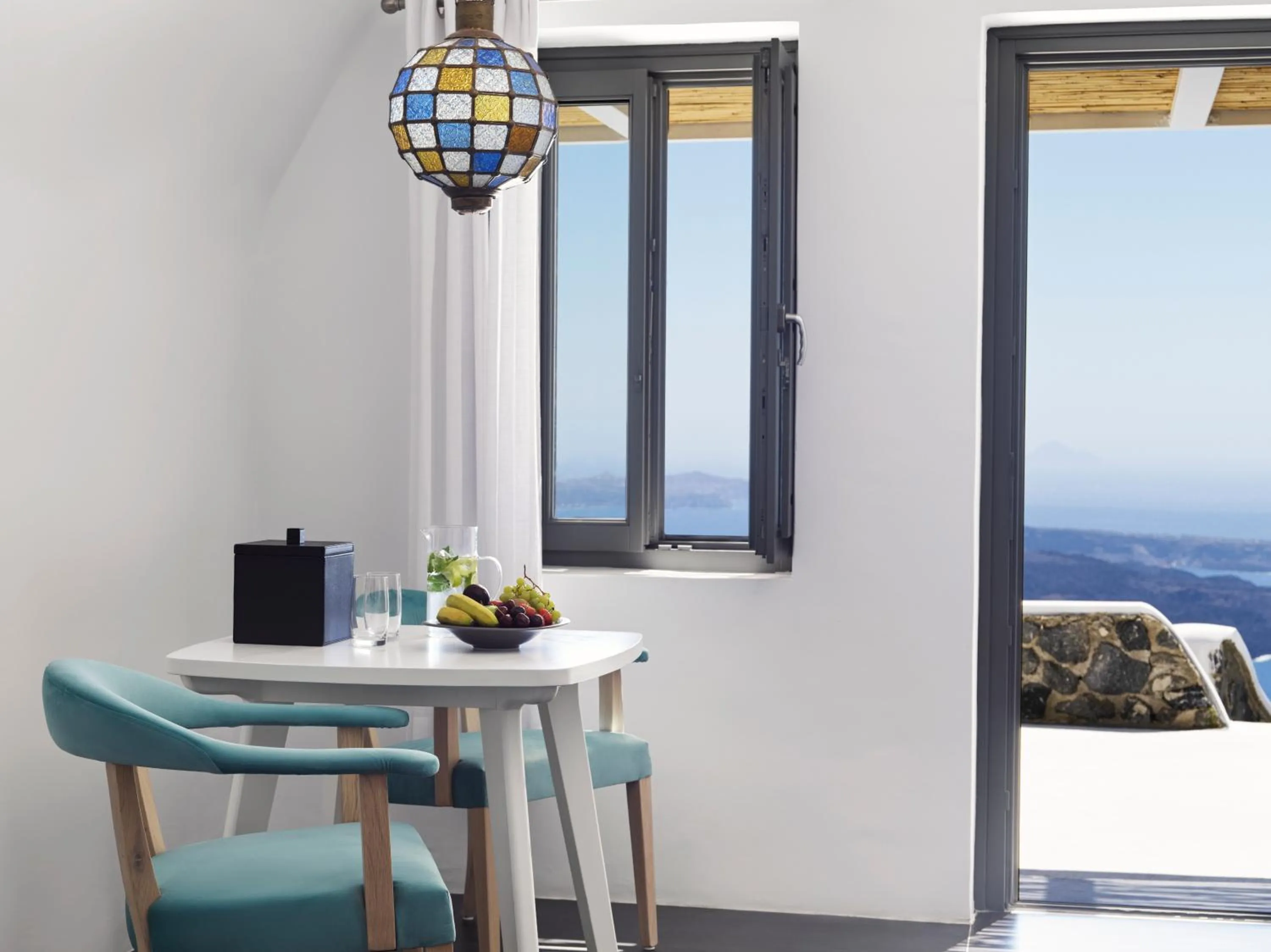 Seating area in Katikies Chromata Santorini - The Leading Hotels of the World