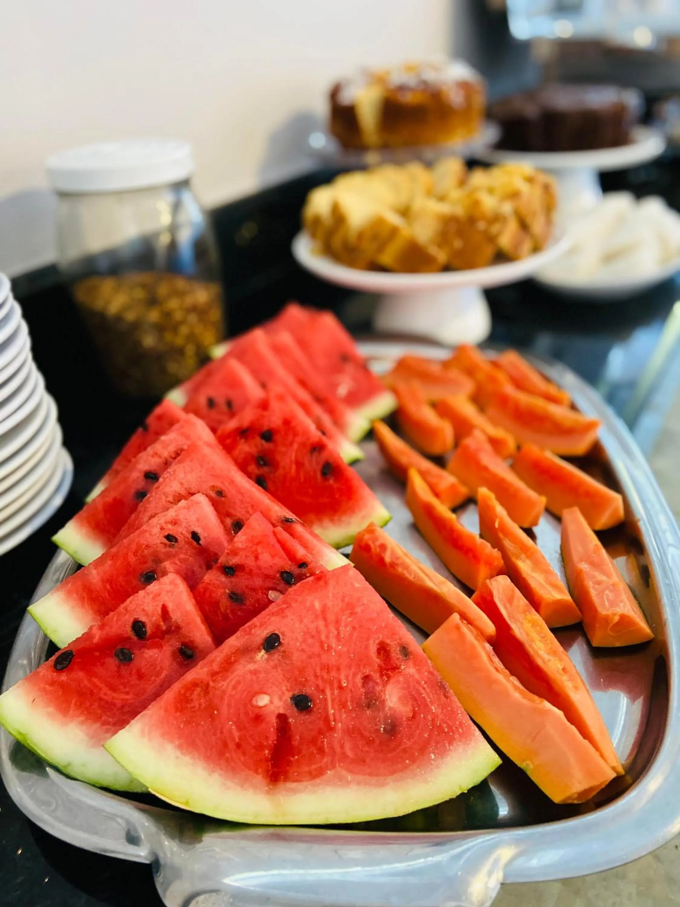 Buffet breakfast in Pousada Vila Baiana