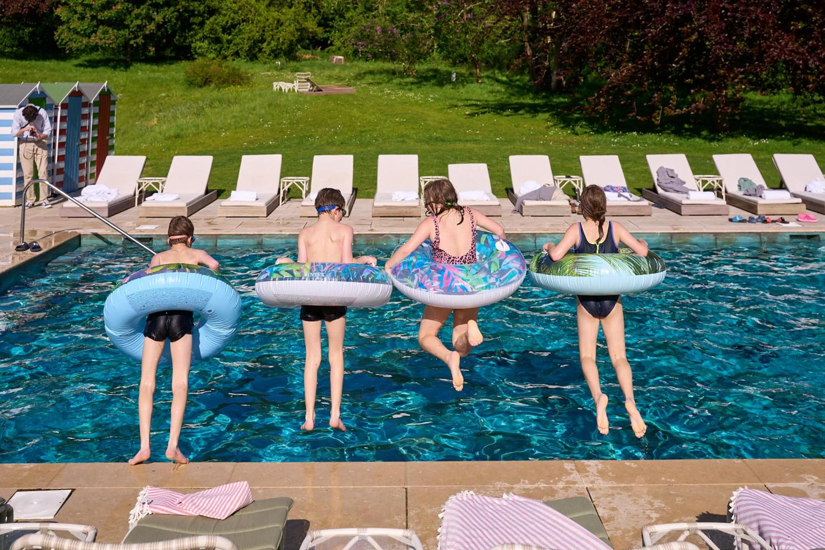 Pool view in The Retreat, Elcot Park