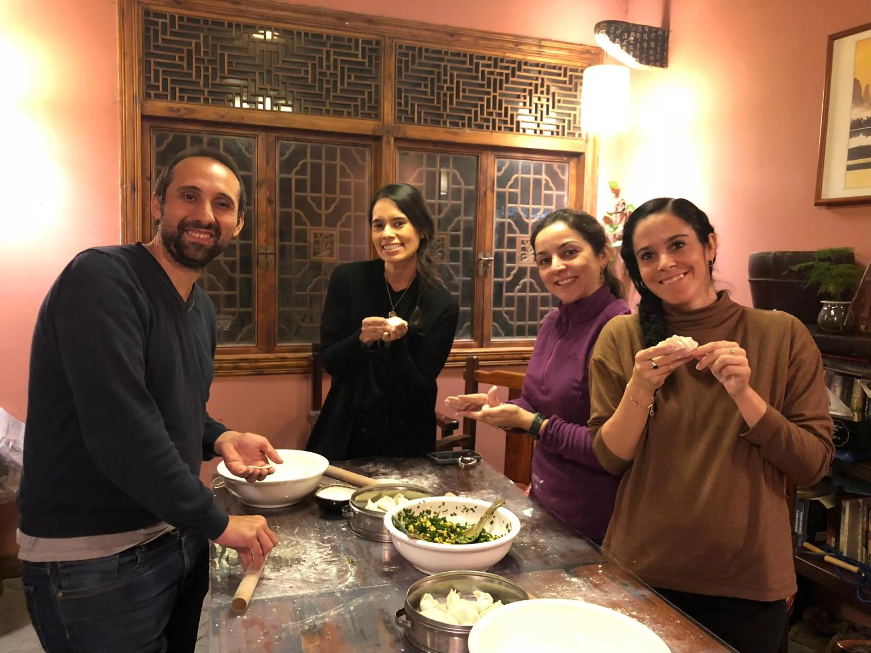 group of guests in Yangshuo Mountain Nest Boutique Hotel