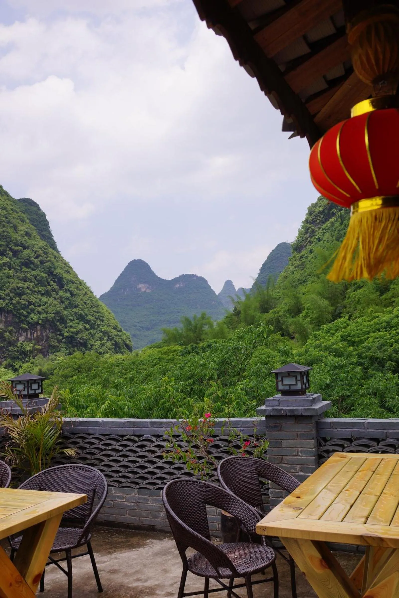 Bird's eye view in Yangshuo Mountain Nest Boutique Hotel