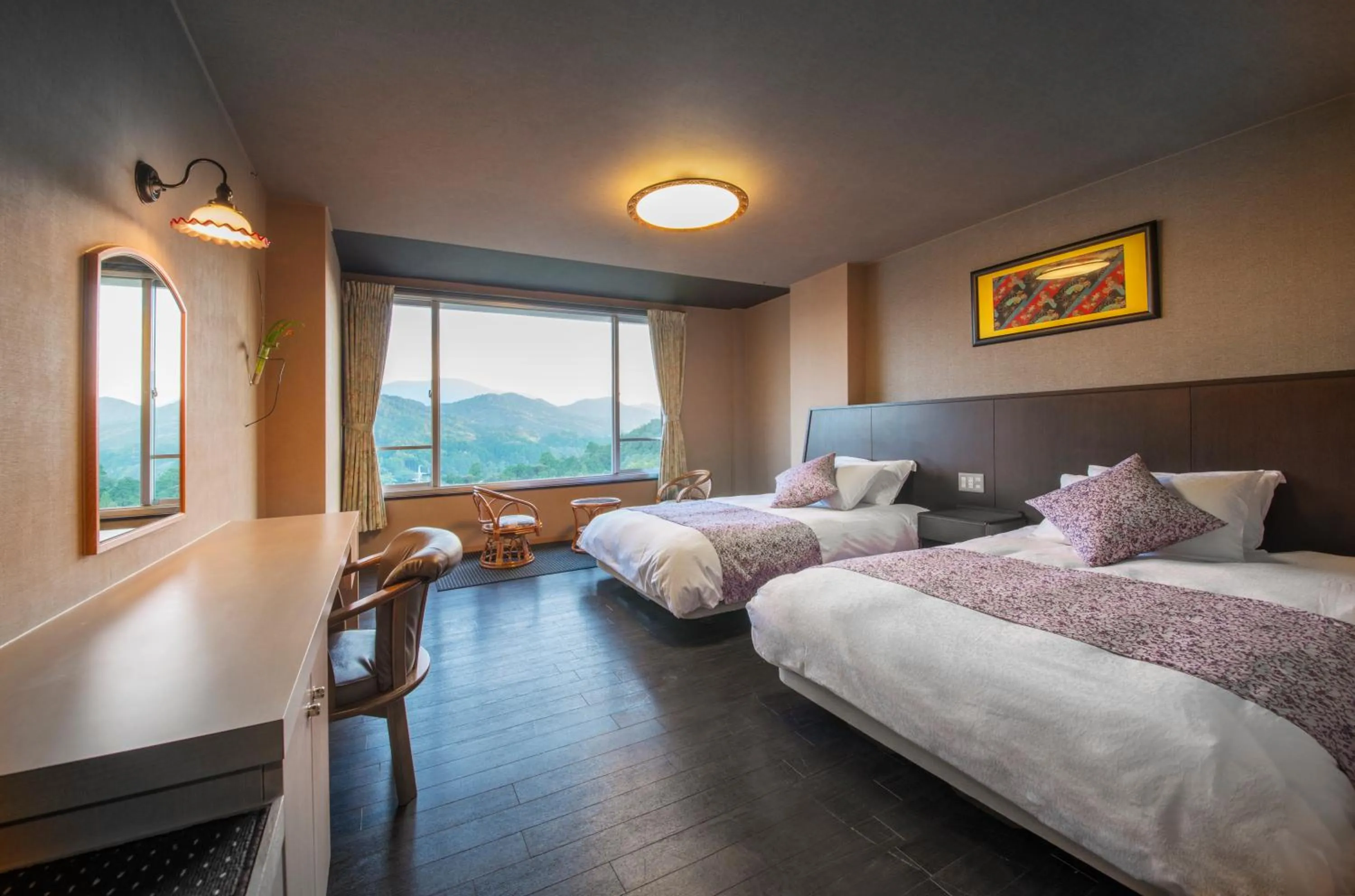 Mountain view, Bed in Ryoso Uminocho