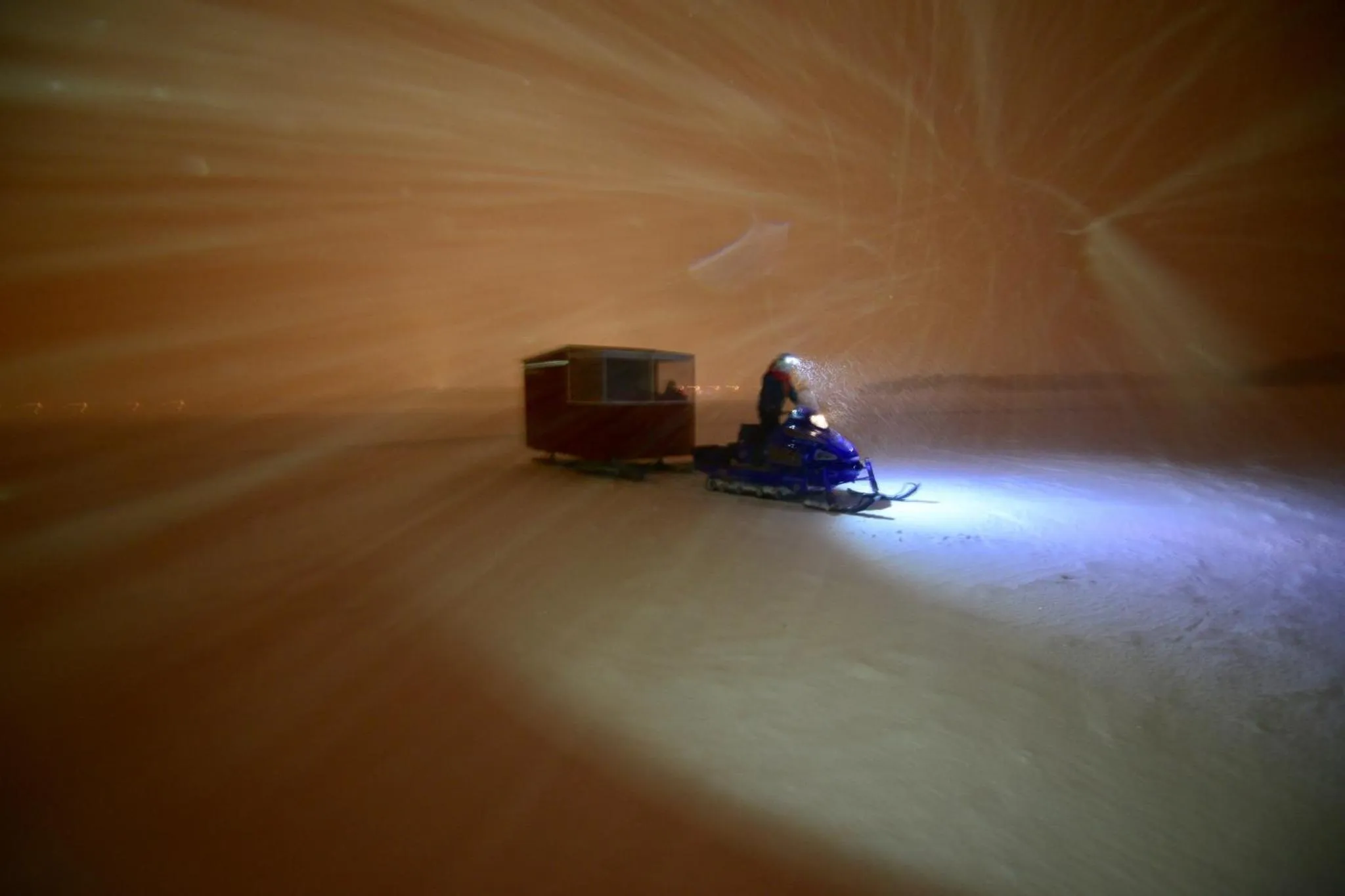 Sunrise in Lake Inari Mobile Cabins