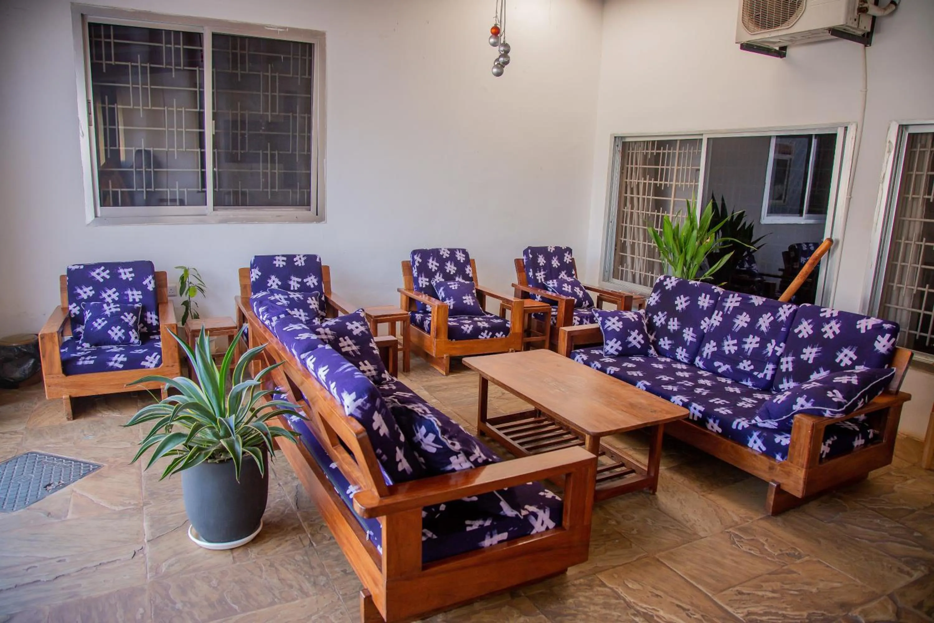 Seating area in La Casa Preciosa in Tanga