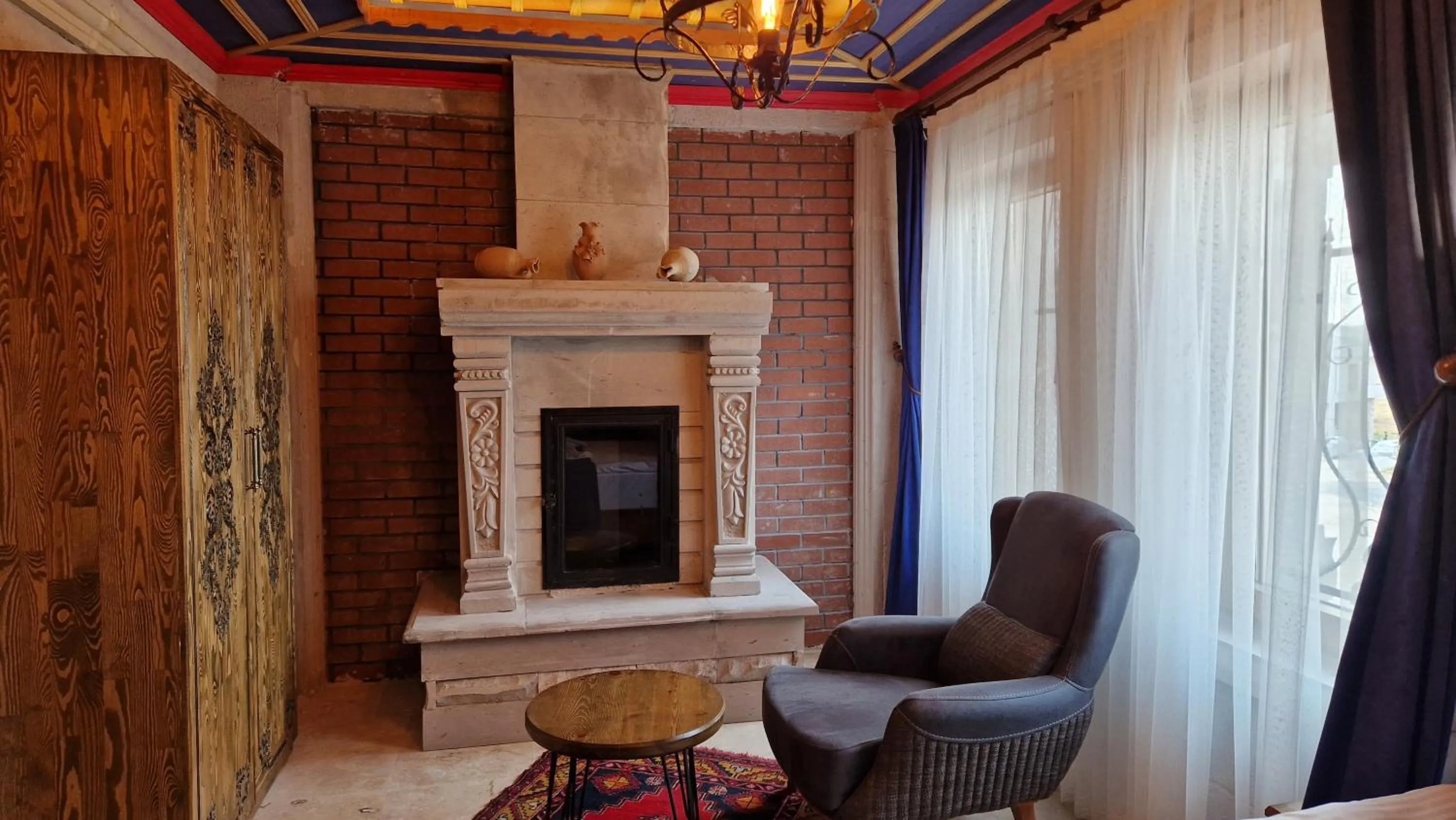 fireplace in Elite Rose Cappadocia