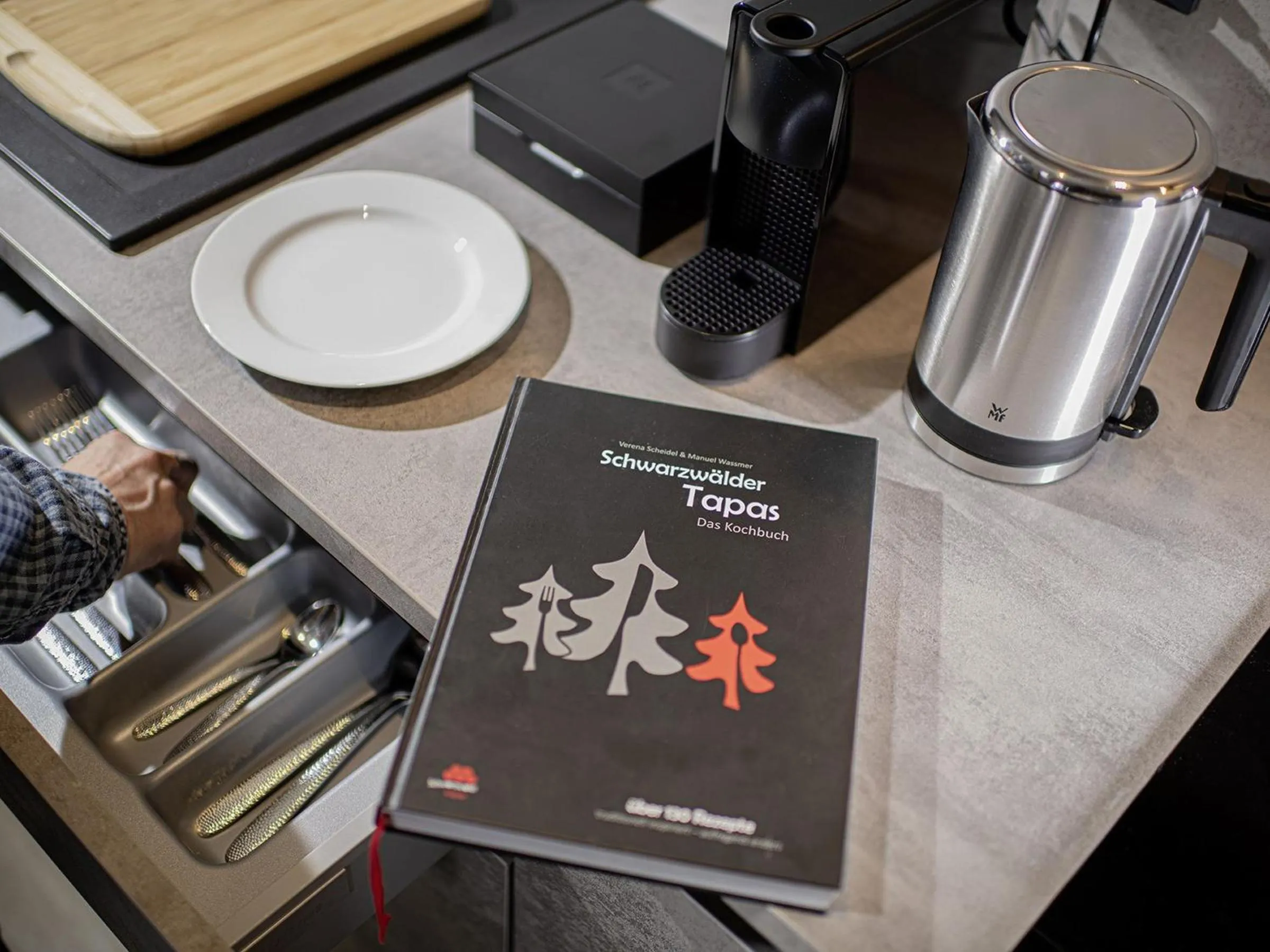 Kitchen or kitchenette in Adoro Aparthotel