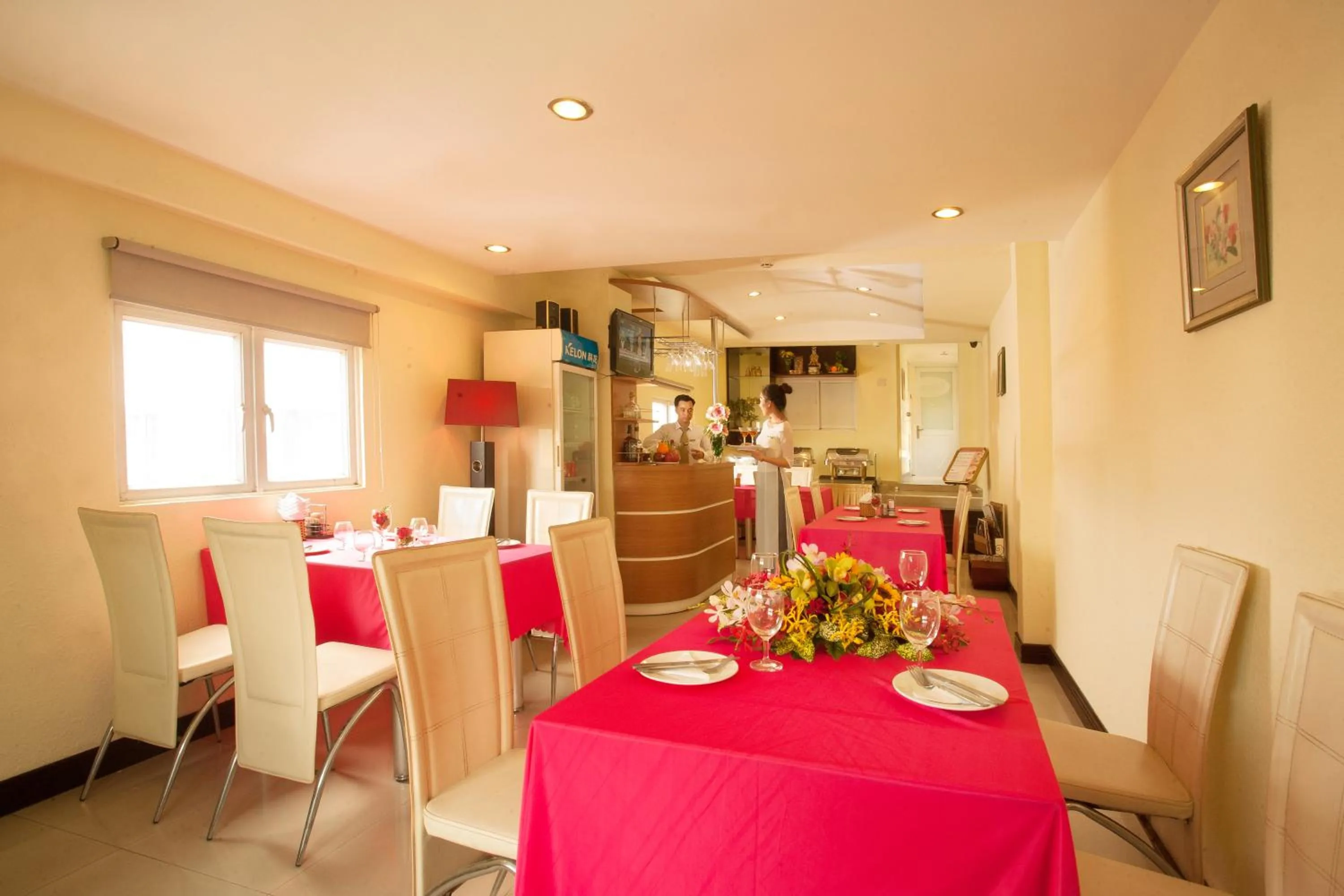 Communal kitchen in Lien An Sai Gon Hotel