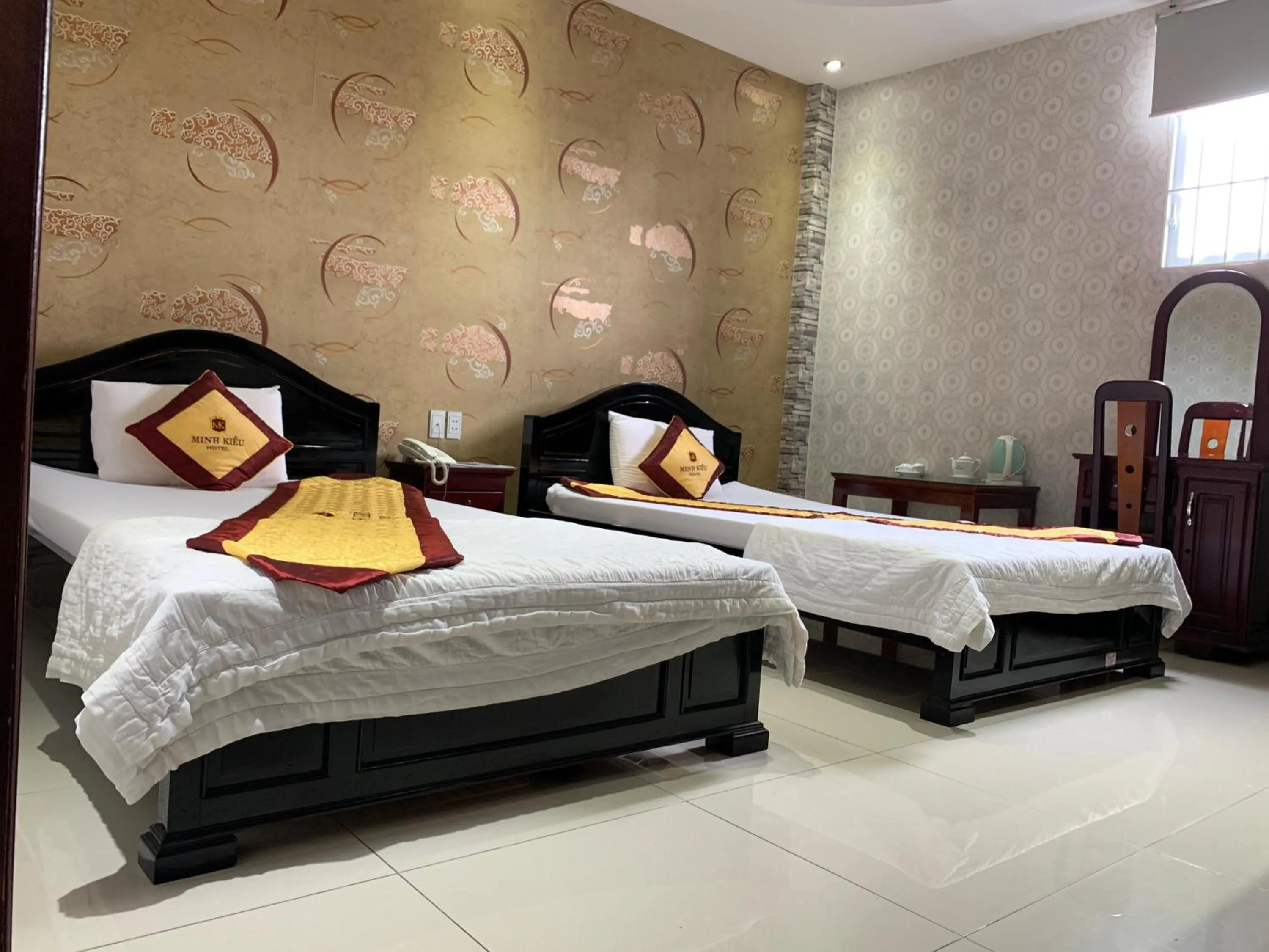 Bed in Minh Kieu Hotel