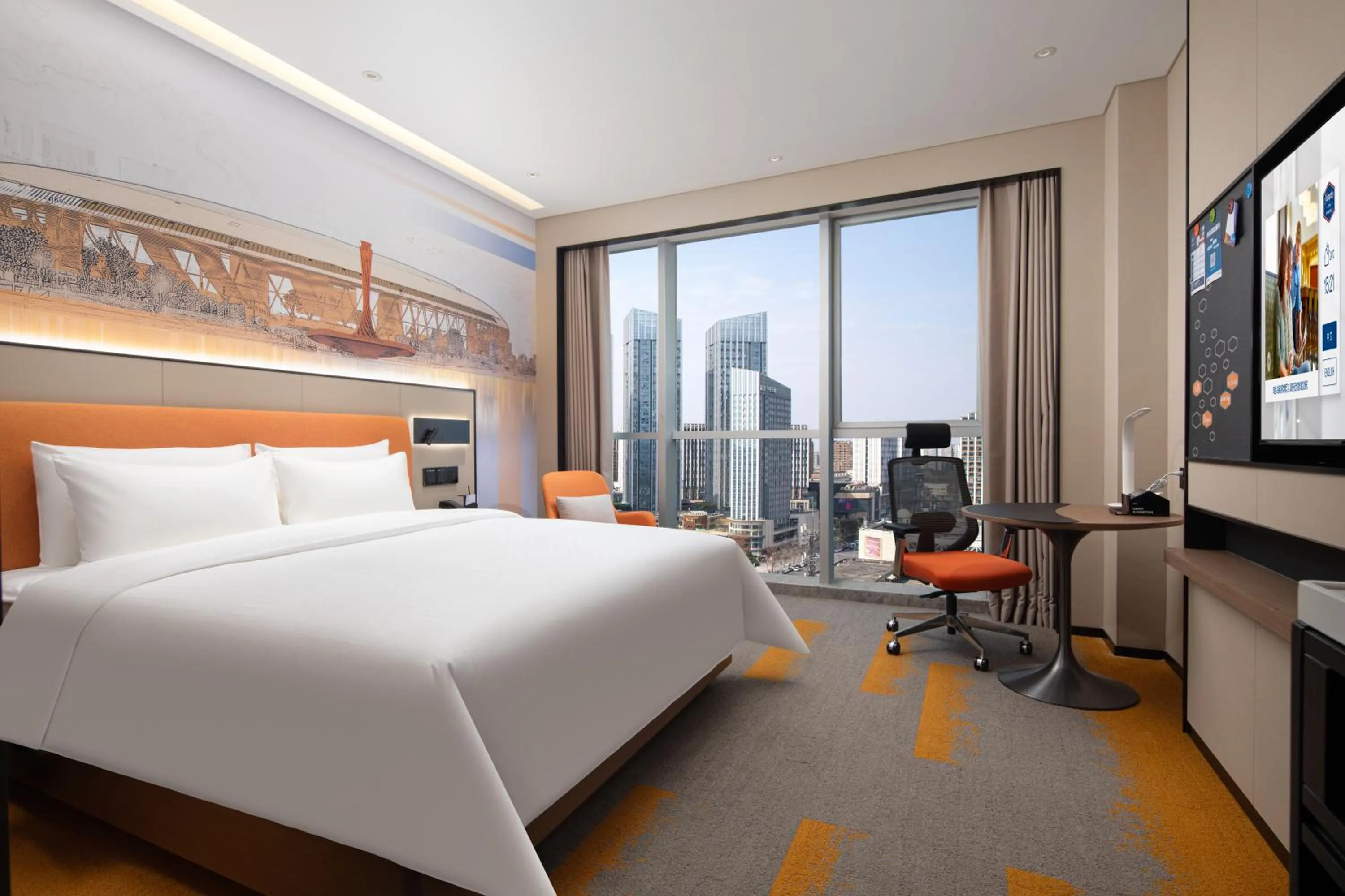 Bed in Hilton by Hampton Chengdu North Railway Station