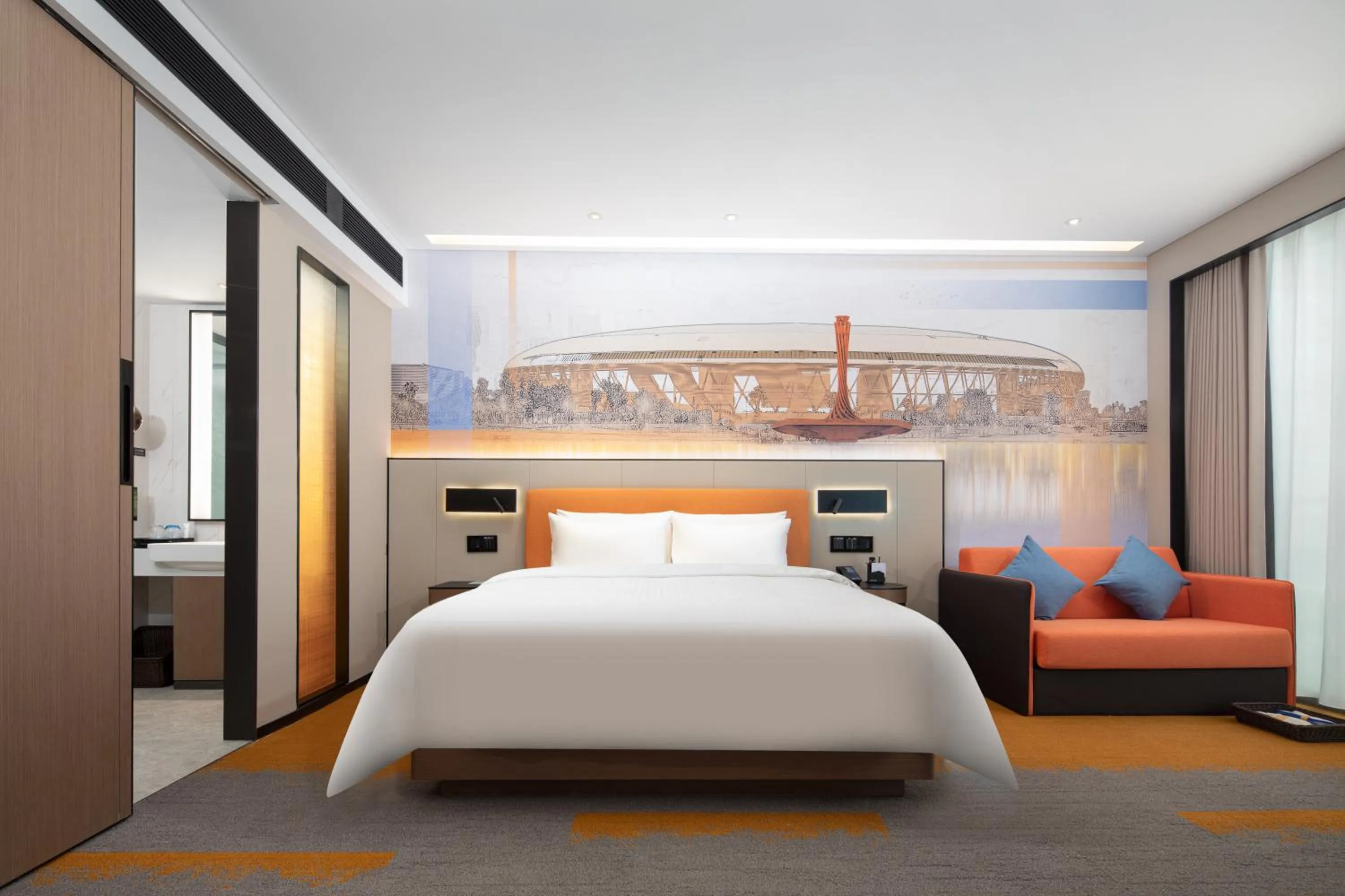 Bed in Hilton by Hampton Chengdu North Railway Station