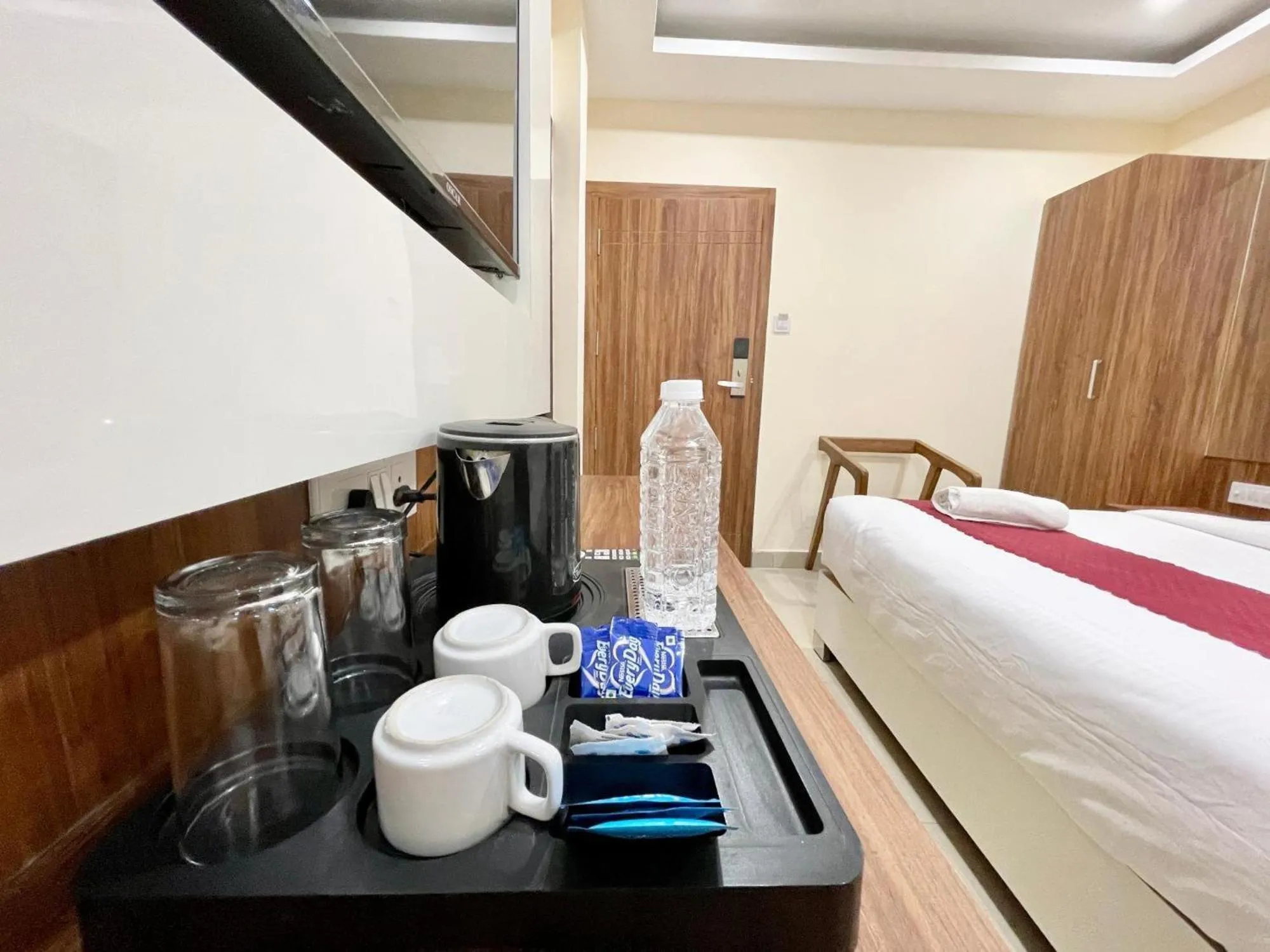 Bed in Hotel Shree Radha Krishna