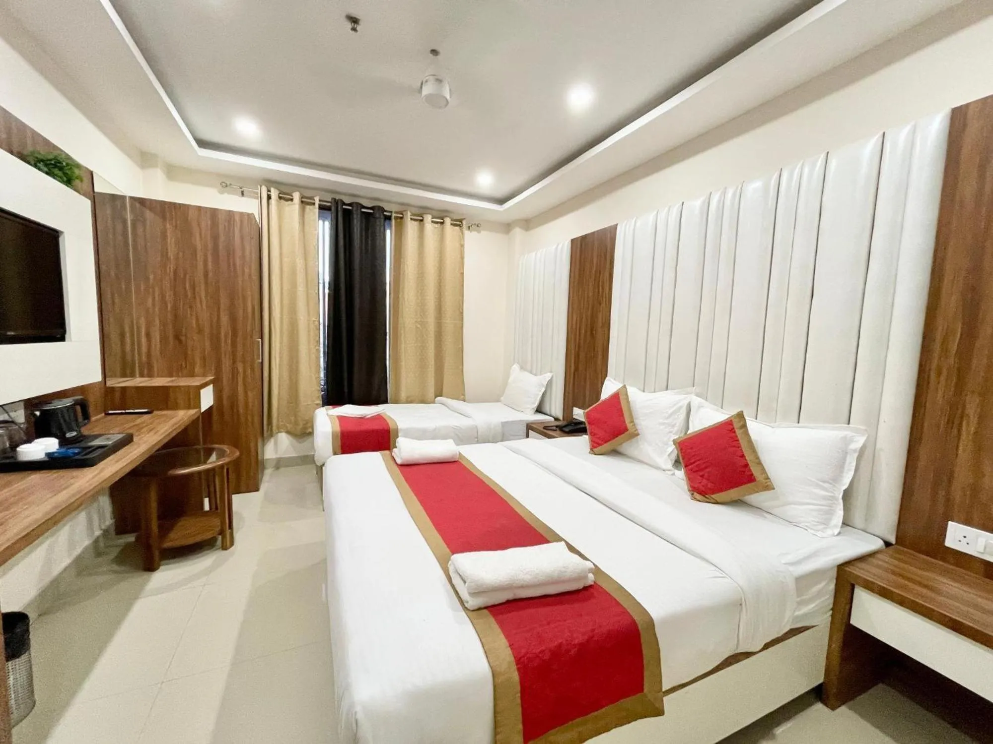 Bed in Hotel Shree Radha Krishna