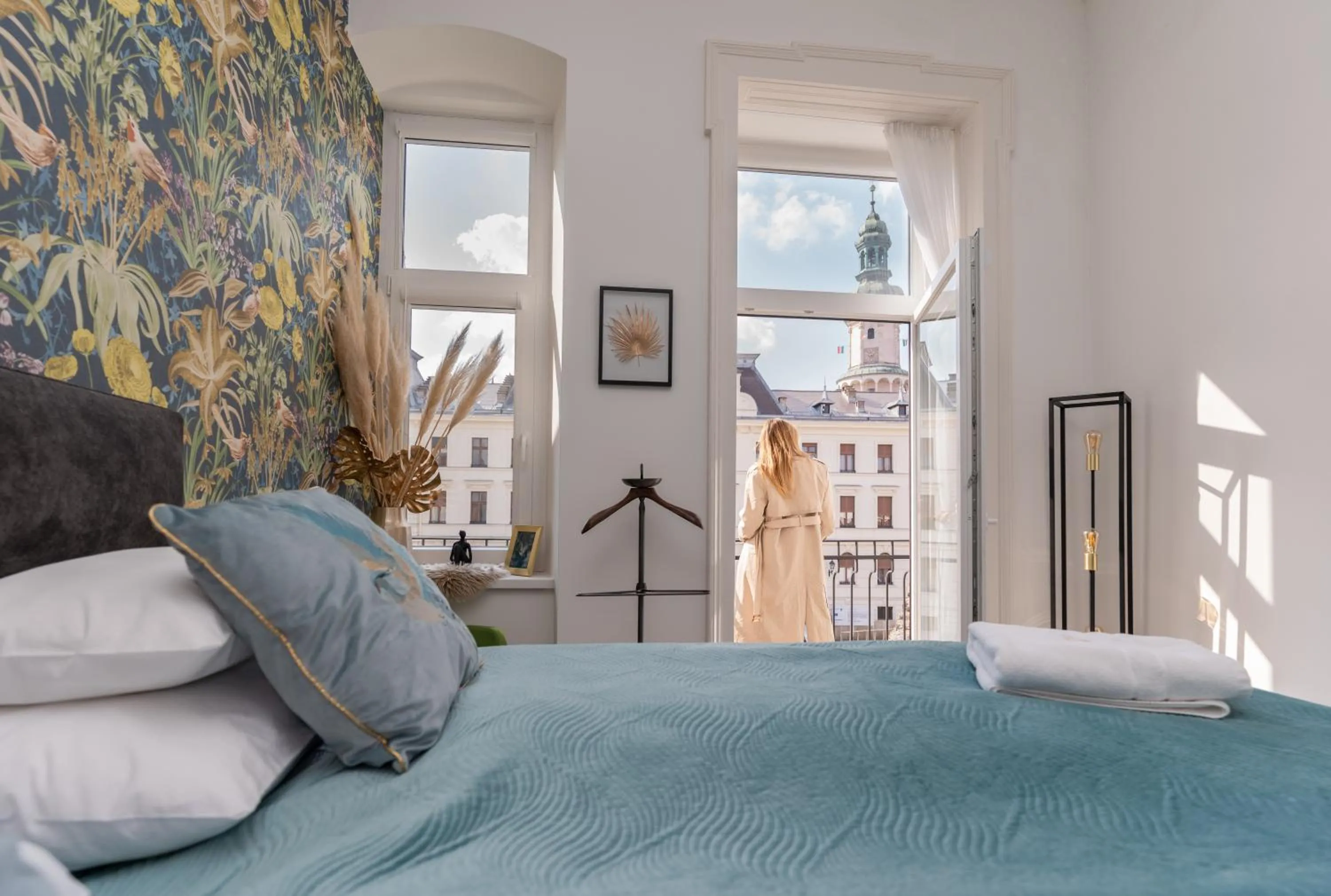 Balcony/Terrace, Bed in V62 studio apartments- Downtown Sopron