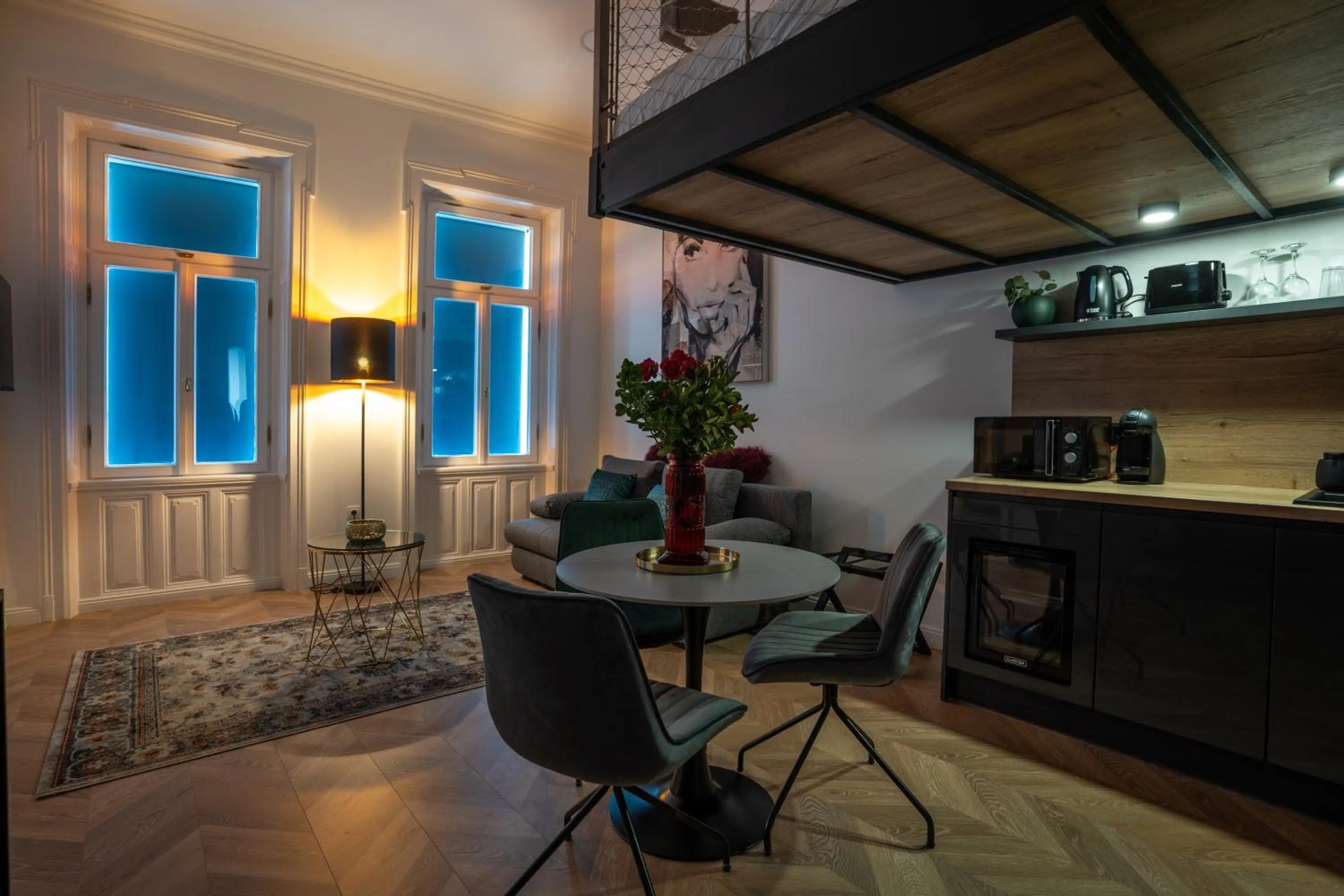 Coffee/tea facilities in V62 studio apartments- Downtown Sopron