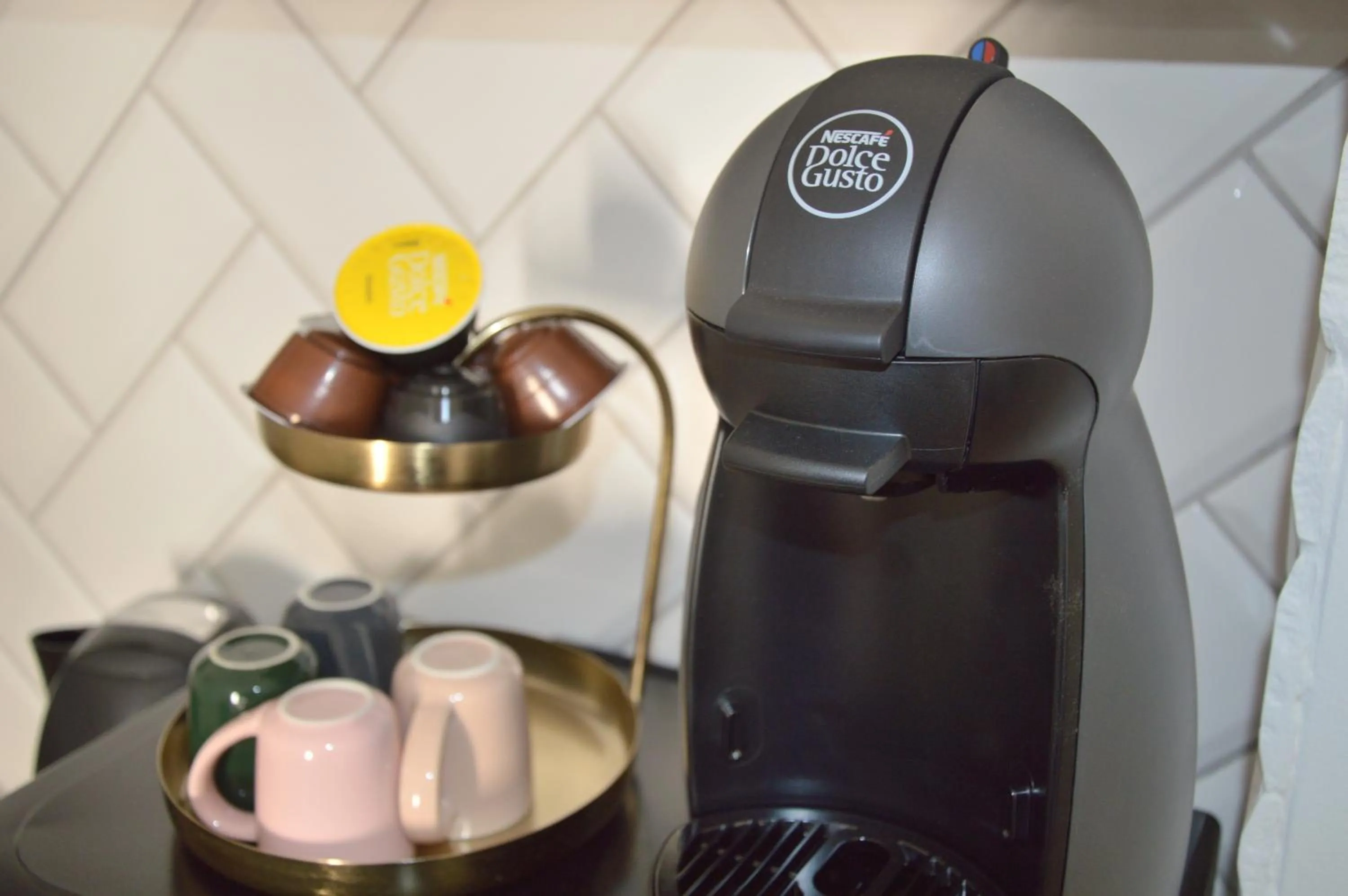 Coffee/tea facilities in V62 studio apartments- Downtown Sopron