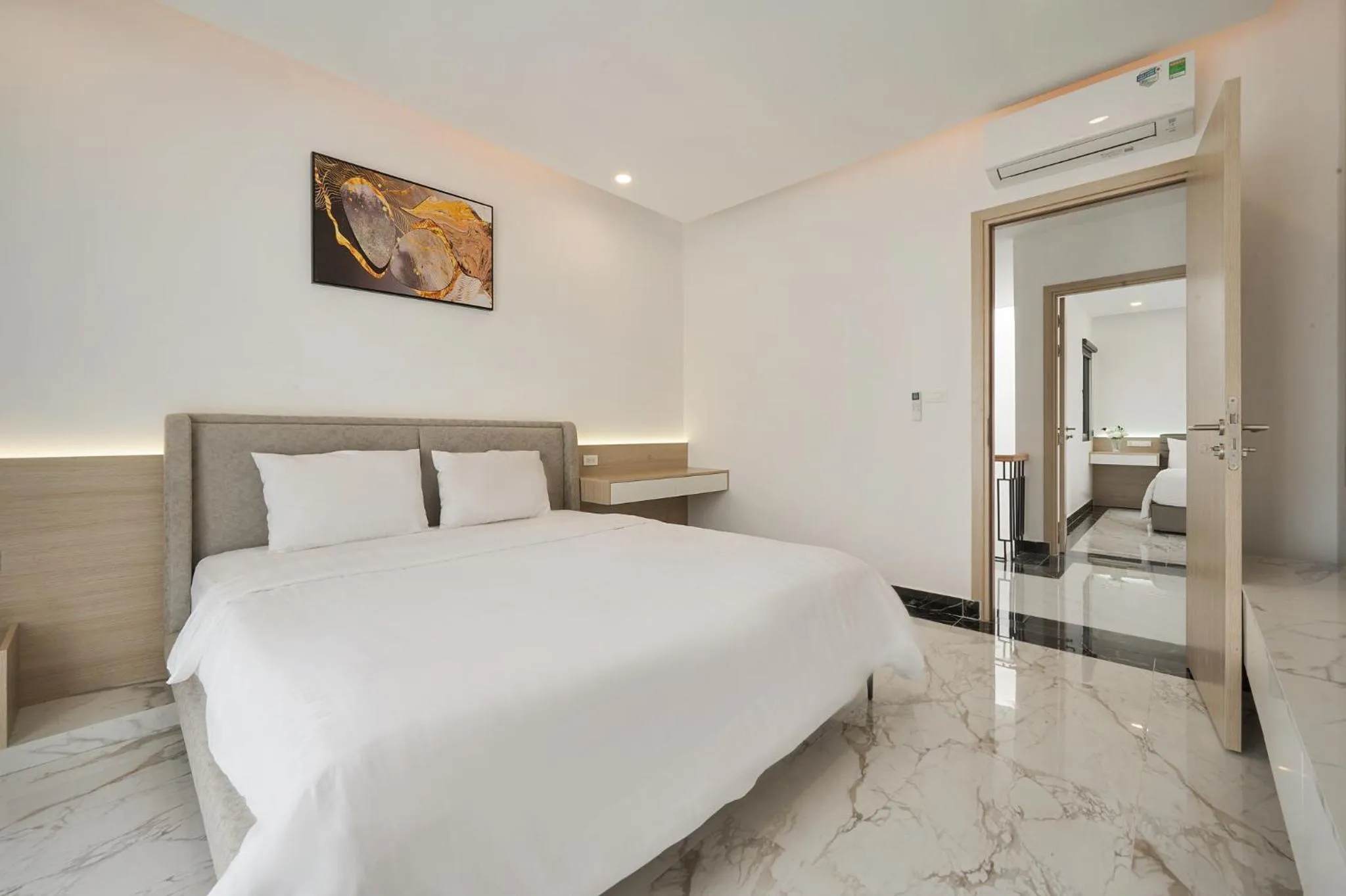 Bedroom, Bed in Elyday Apartment Hillside Phu Quoc - Sea & Firework view