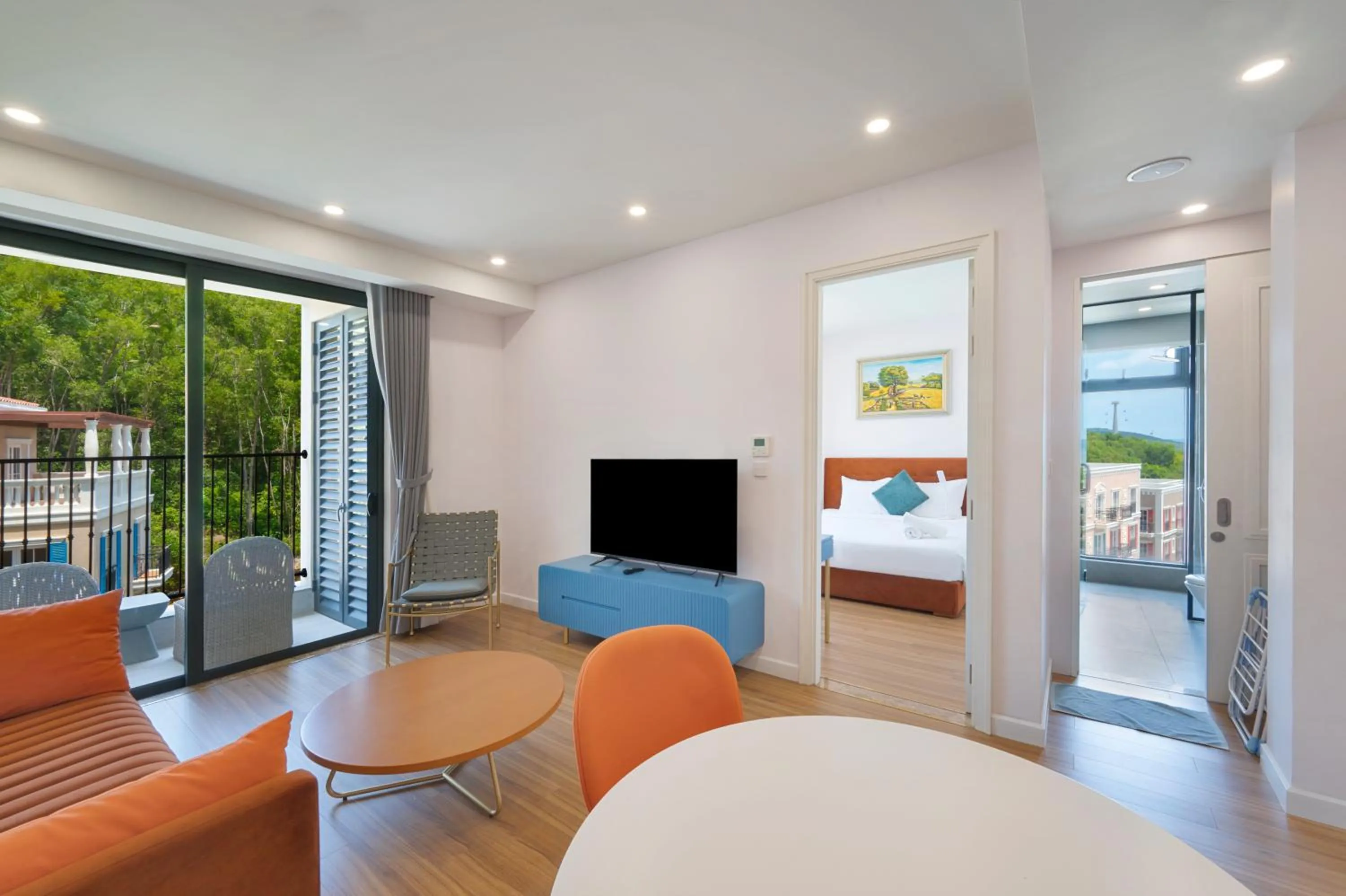 Balcony/Terrace in Elyday Apartment Hillside Phu Quoc - Sea & Firework view