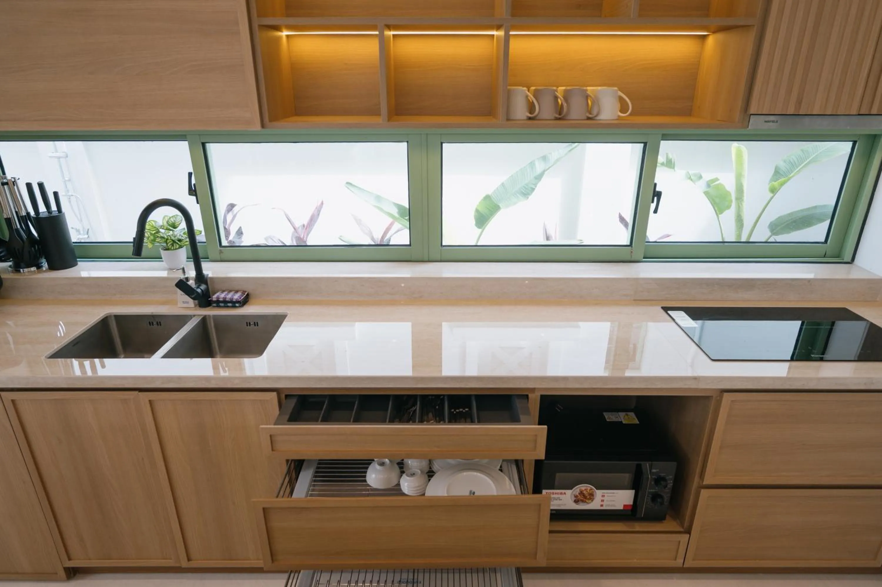 Kitchen or kitchenette in Elyday Apartment Hillside Phu Quoc - Sea & Firework view